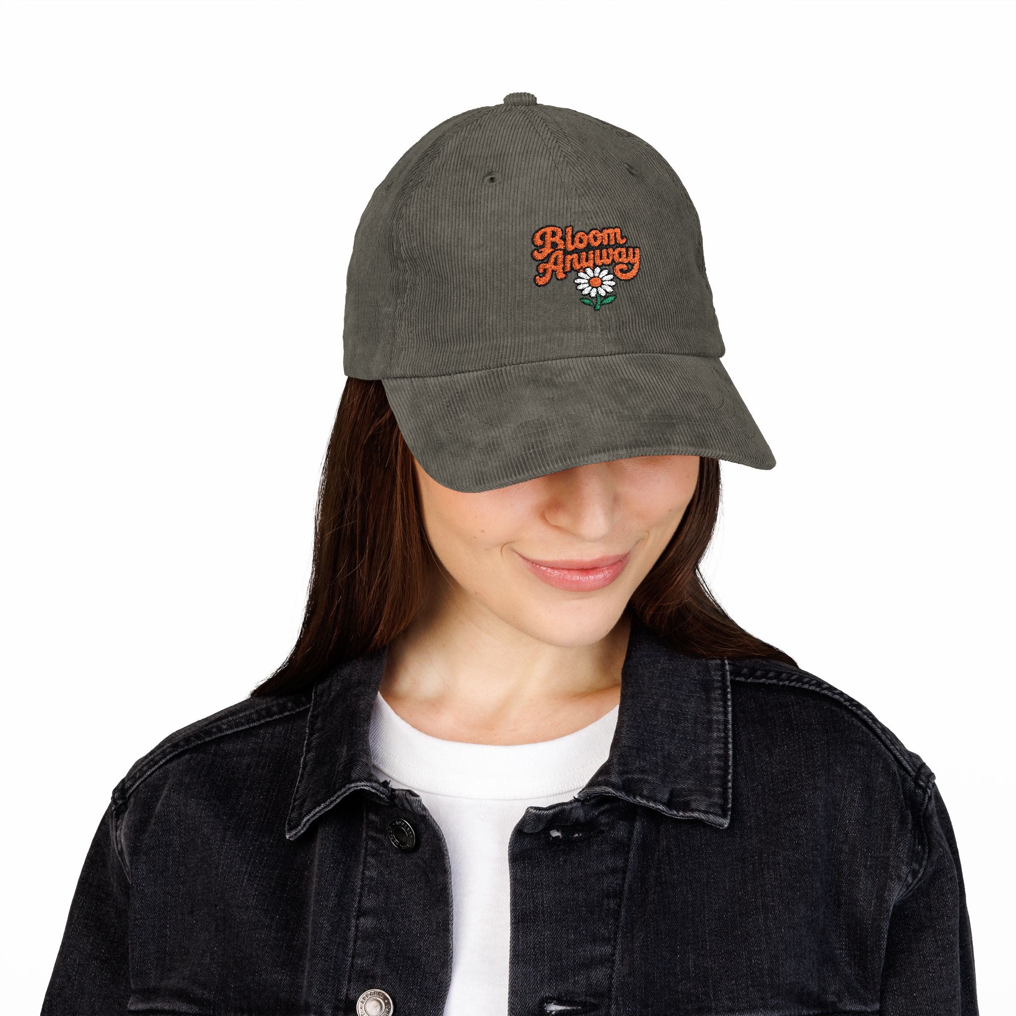 Bloom Anyway — Embroidered Corduroy Hat