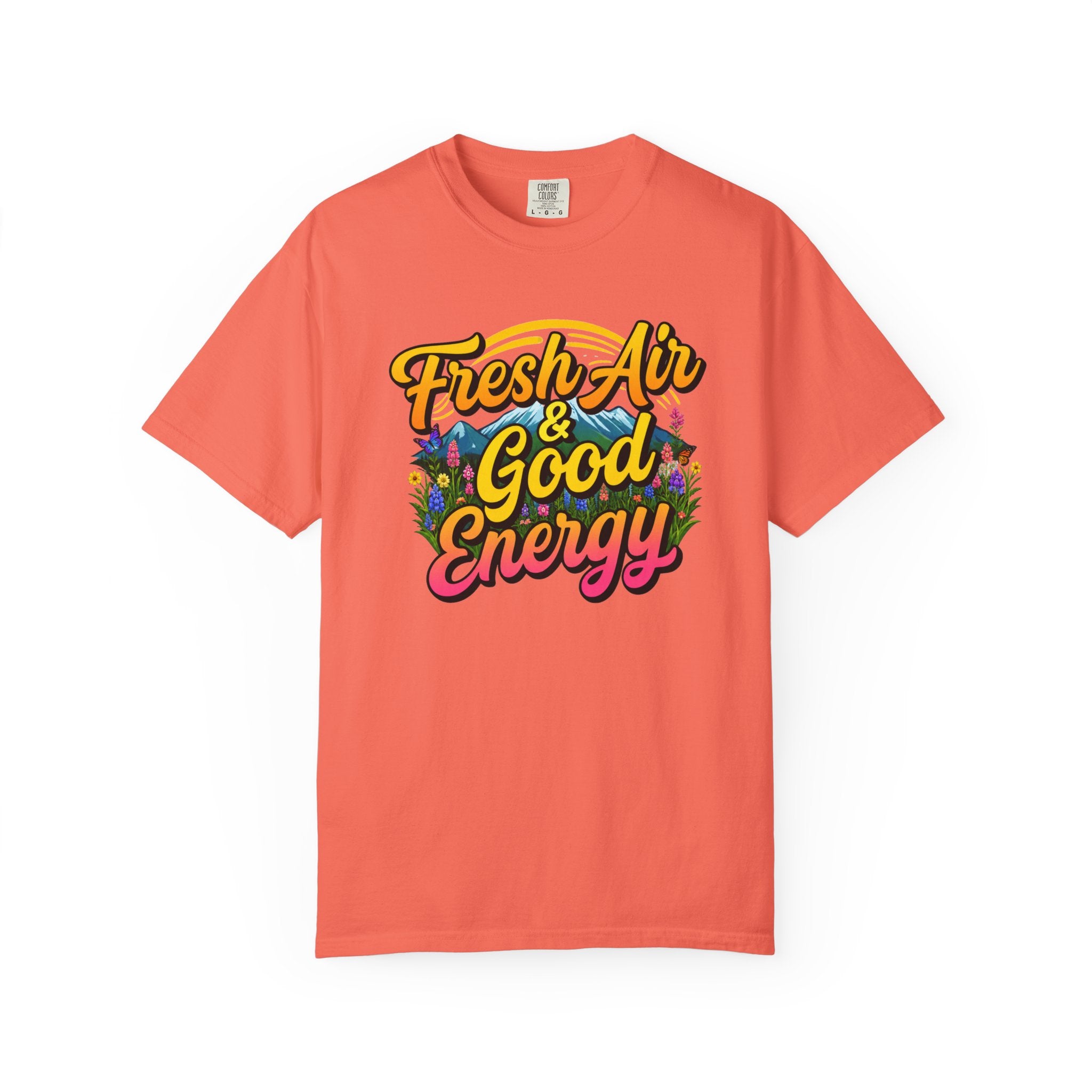 Fresh Air & Good Energy - Retro Mountain Wildflower Tee