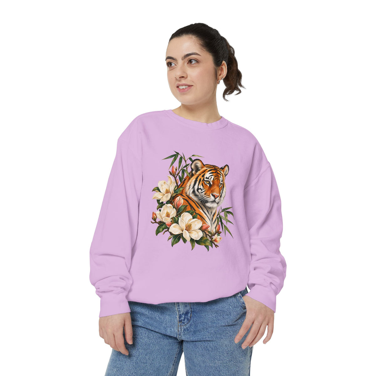 Tiger, Magnolia & Bamboo Sweatshirt — Garment-Dyed Fleece