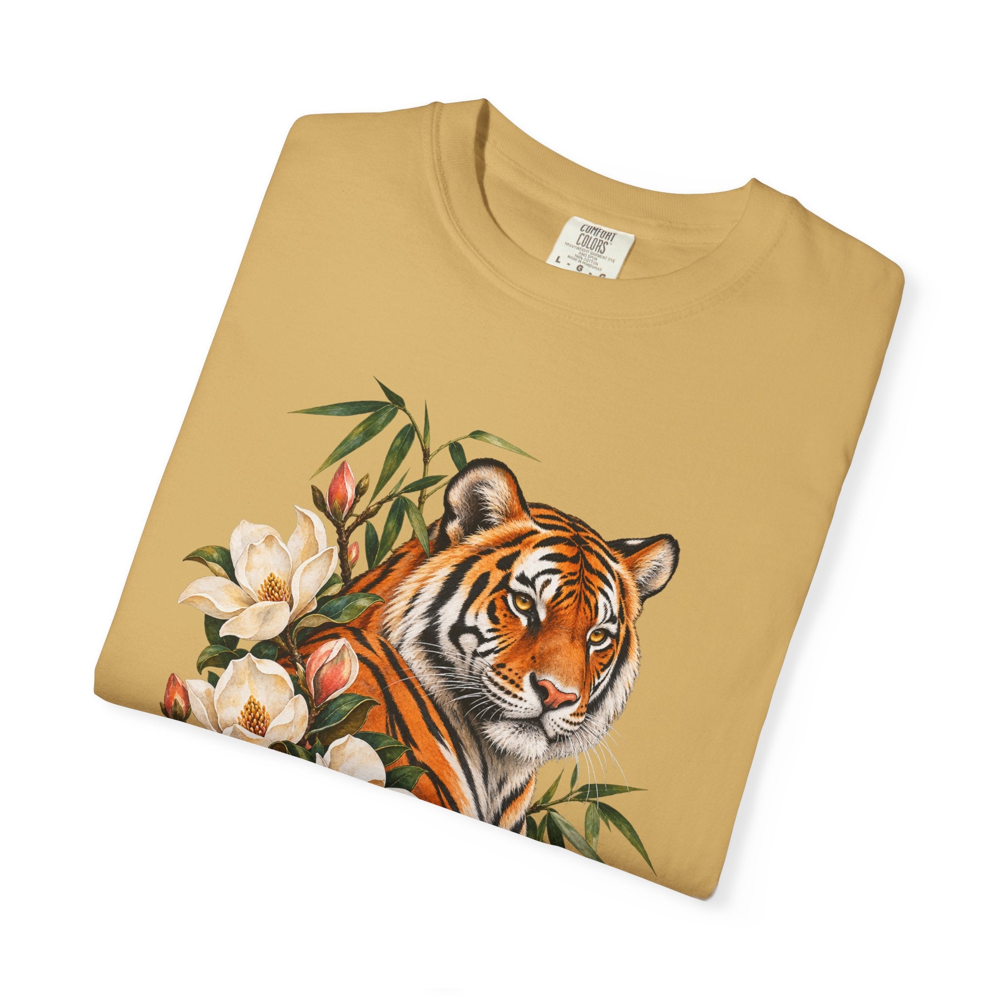 Tiger, Magnolia & Bamboo T-Shirt — Garment-Dyed Cotton