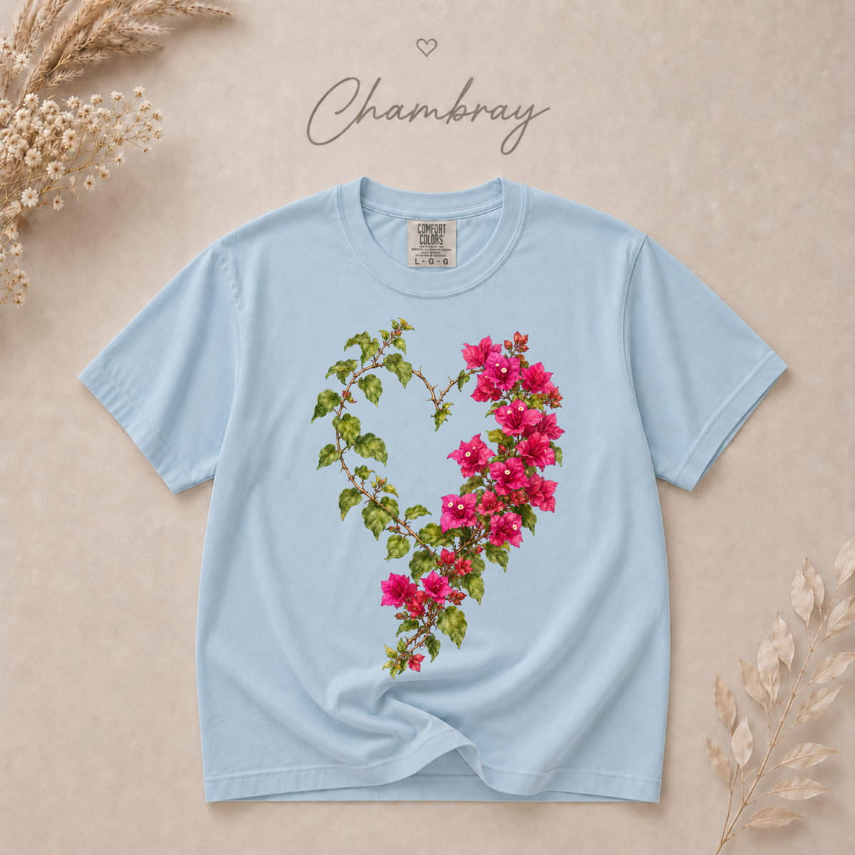 Bougainvillea Heart Botanical T-Shirt