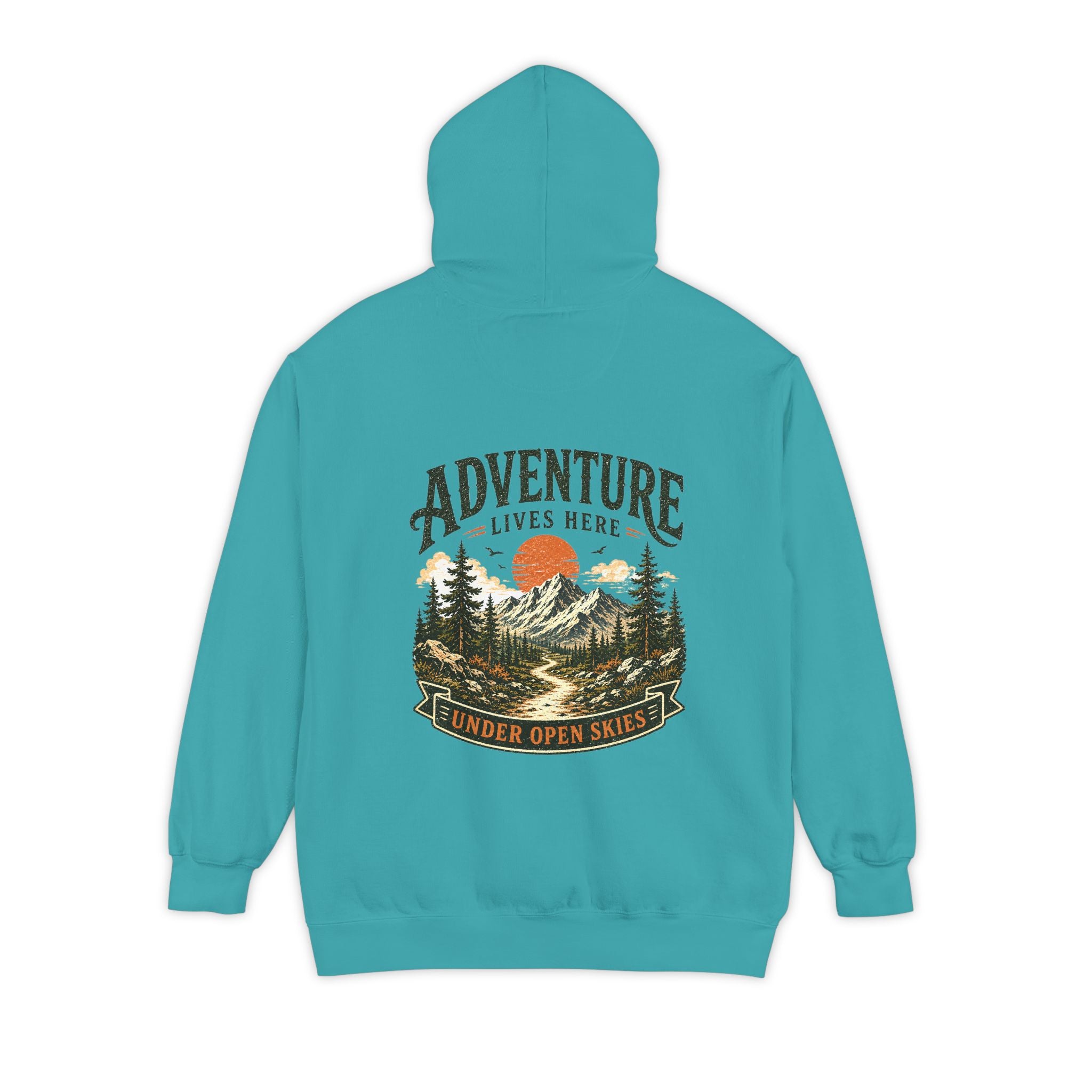 "Adventure Lives Here" Vintage Graphic Hoodie