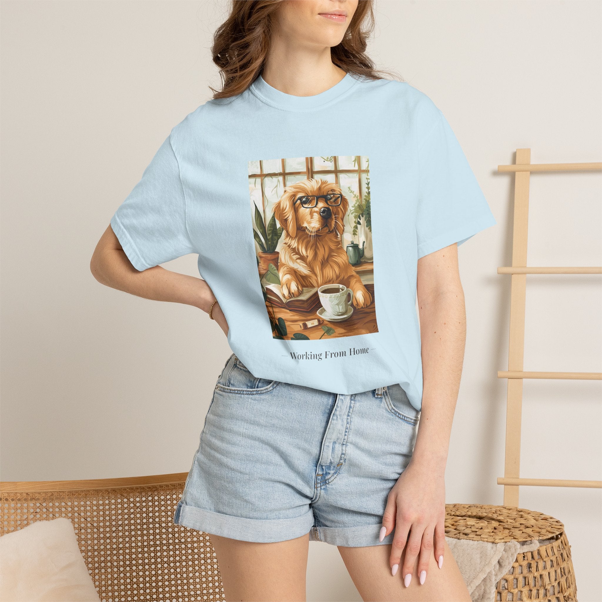 Working From Home - Golden Retriever Tee