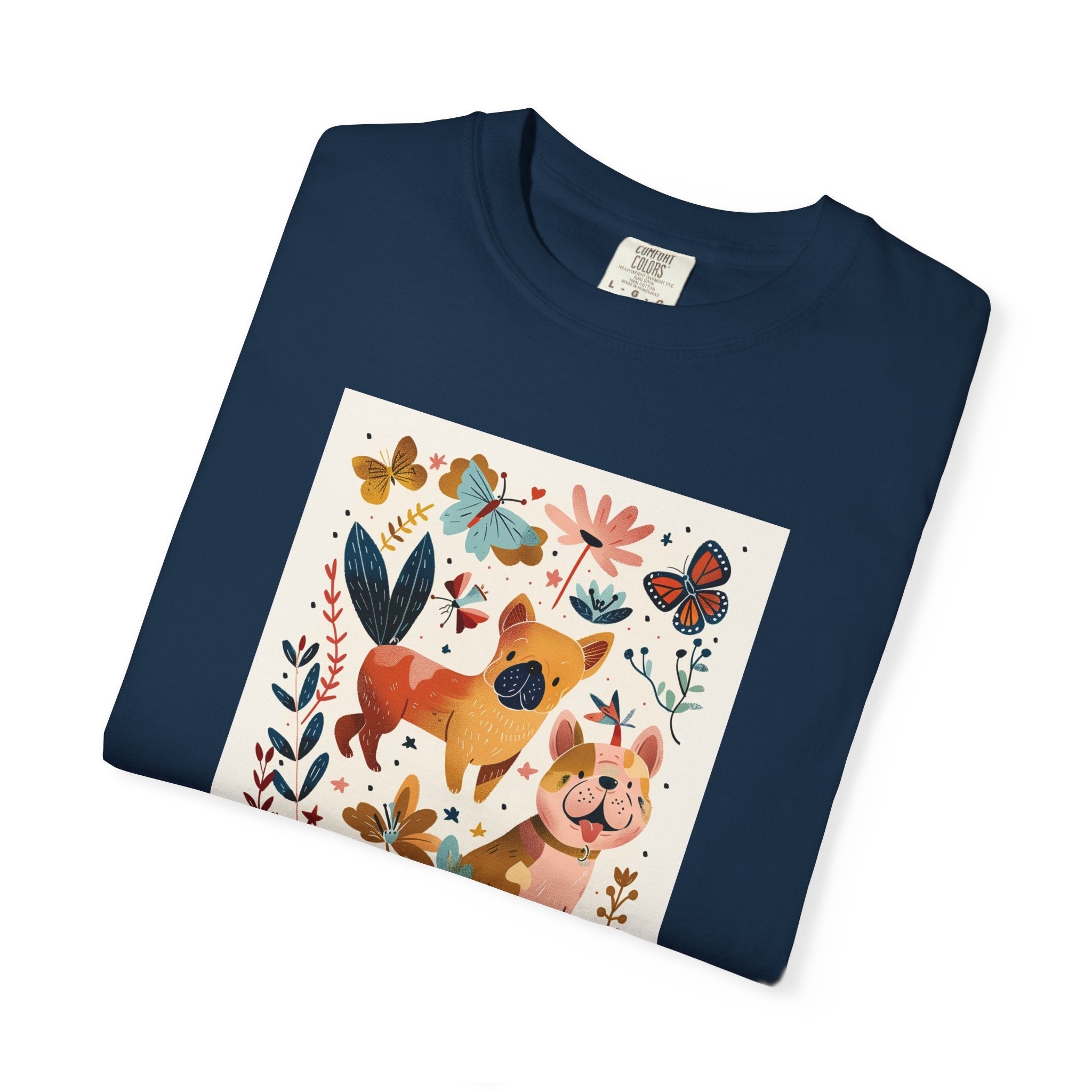 Folk Art Frenchies - French Bulldog Tee