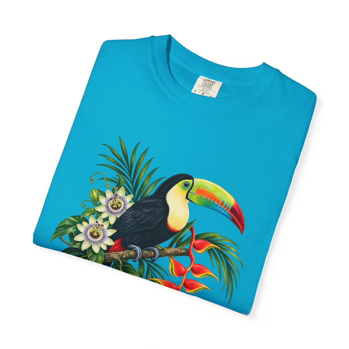 Toucan, Passionflower & Heliconia T-Shirt — Garment-Dyed Cotton