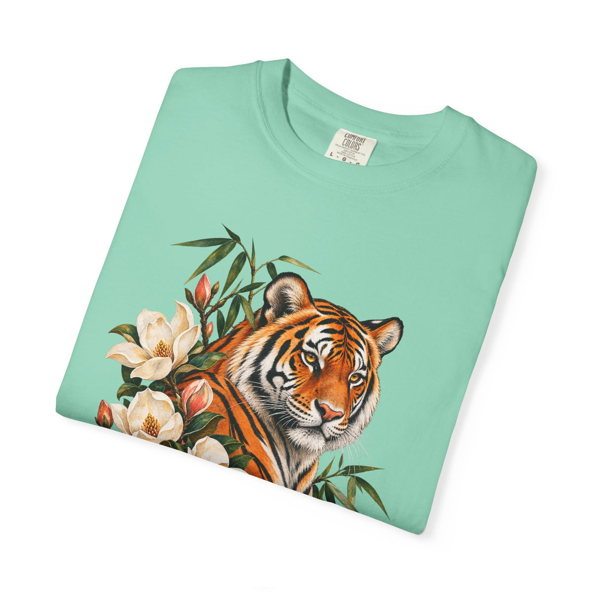 Tiger, Magnolia & Bamboo T-Shirt — Garment-Dyed Cotton