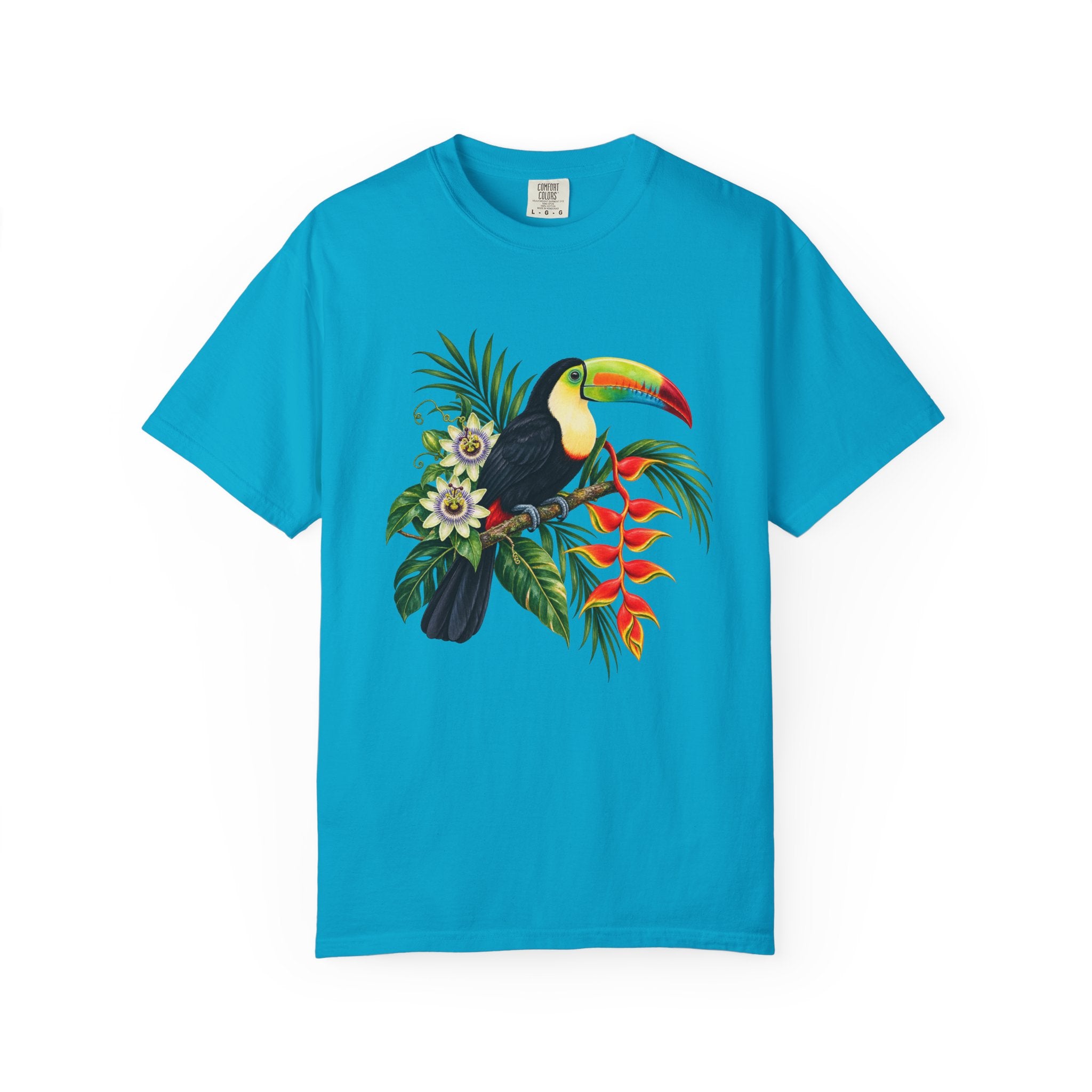 Toucan, Passionflower & Heliconia T-Shirt — Garment-Dyed Cotton