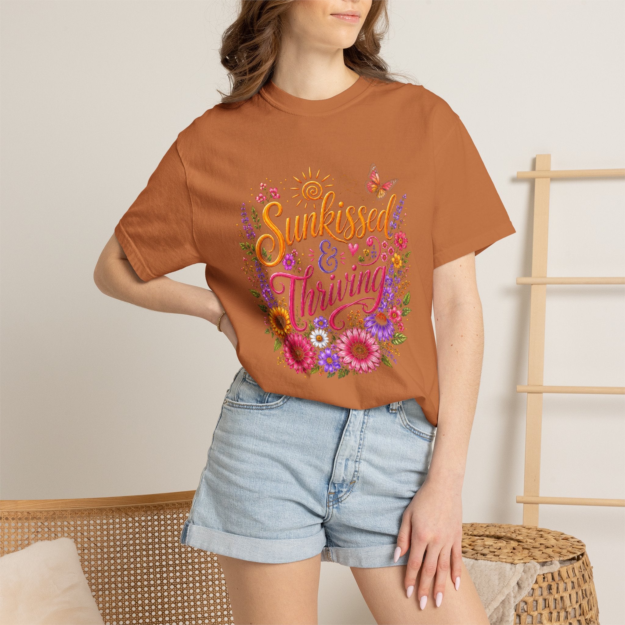 Sunkissed & Thriving - Retro Floral Summer Tee