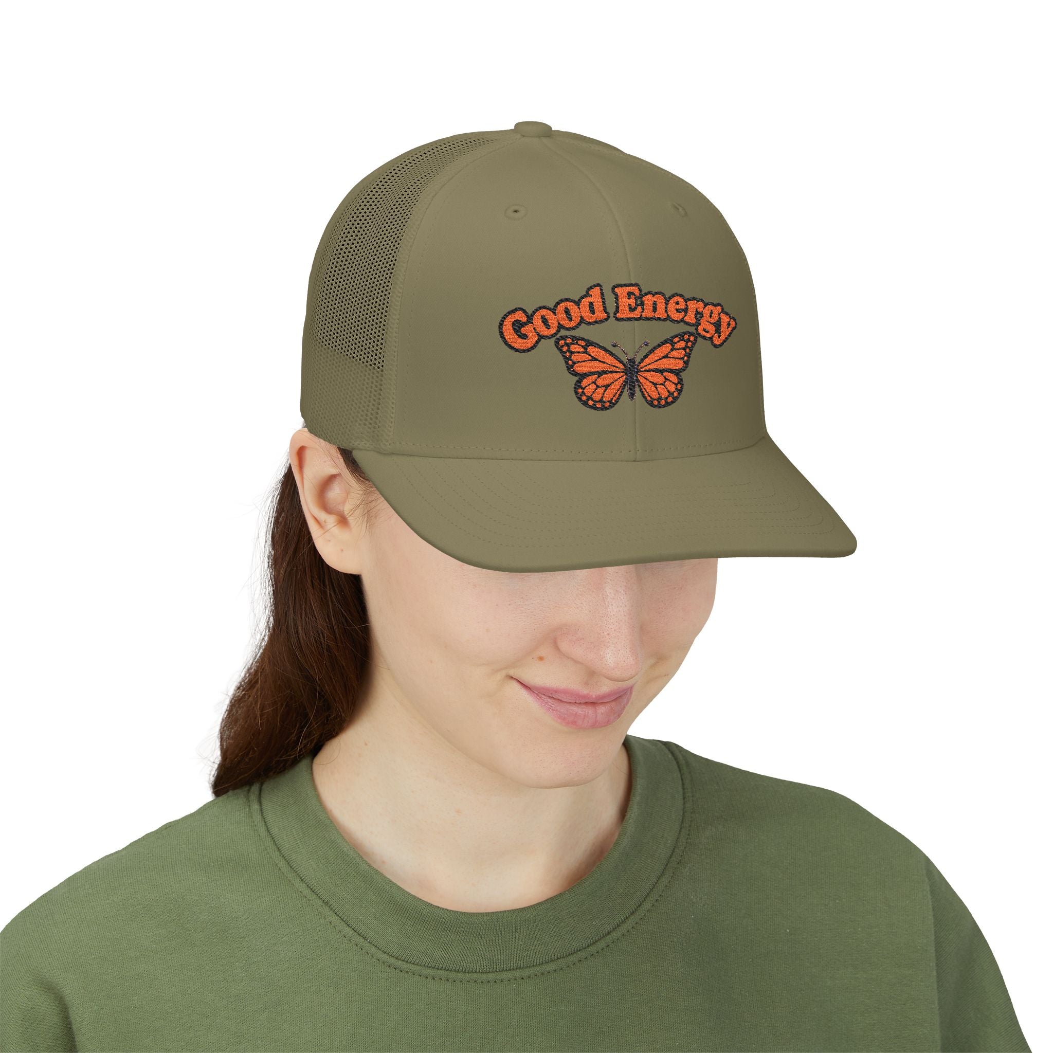 Good Energy — Monarch Butterfly Embroidered Trucker Hat