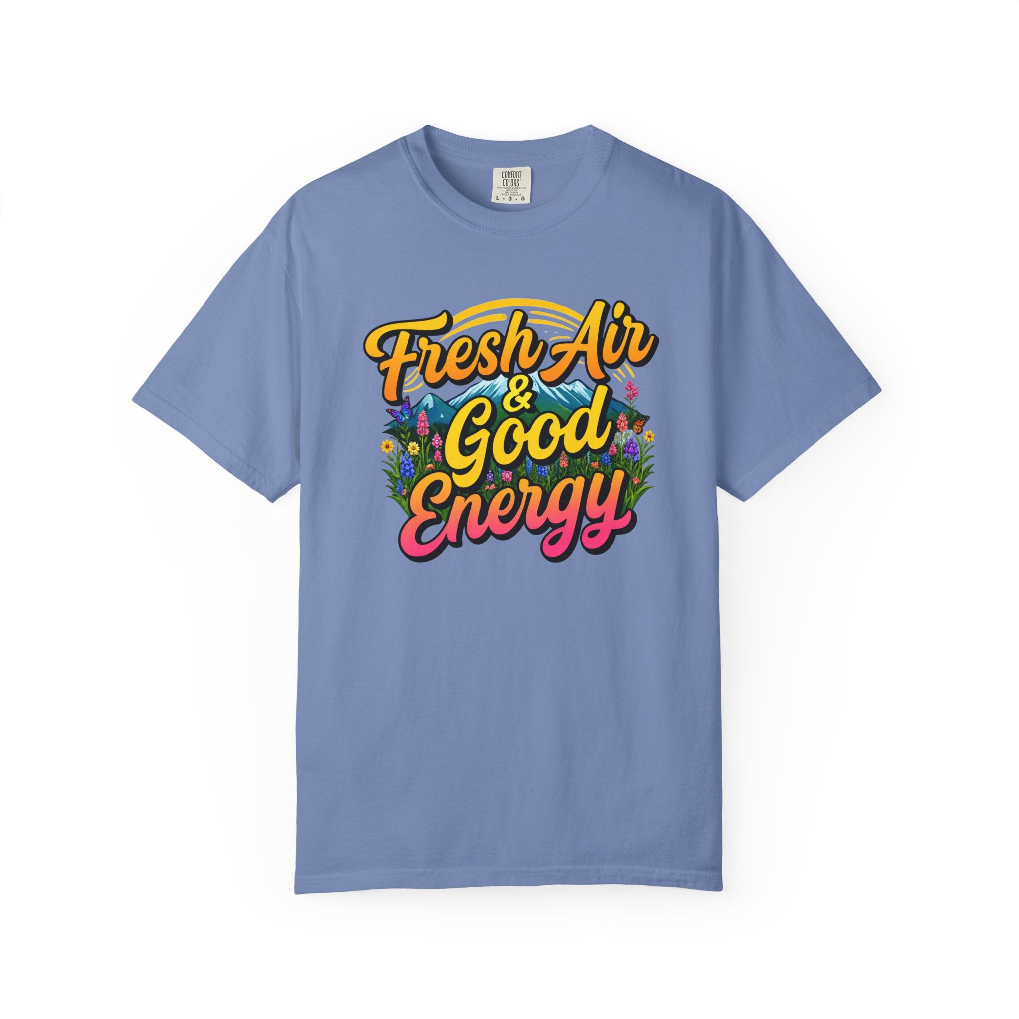 Fresh Air & Good Energy - Retro Mountain Wildflower Tee