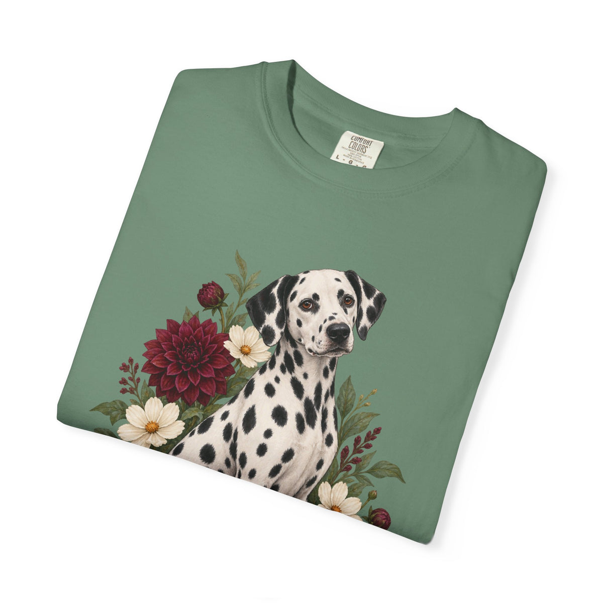 Dalmatian & Dahlia T-Shirt — Garment-Dyed Cotton