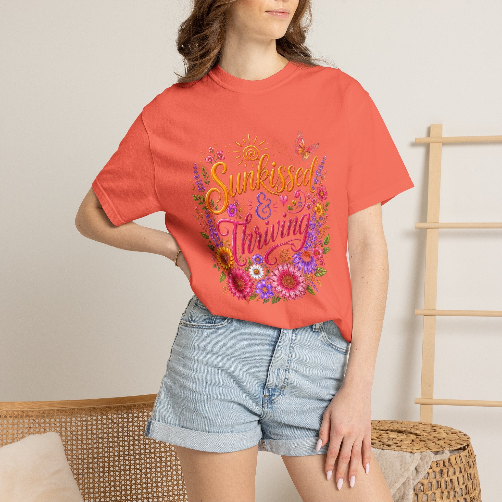 Sunkissed & Thriving - Retro Floral Summer Tee