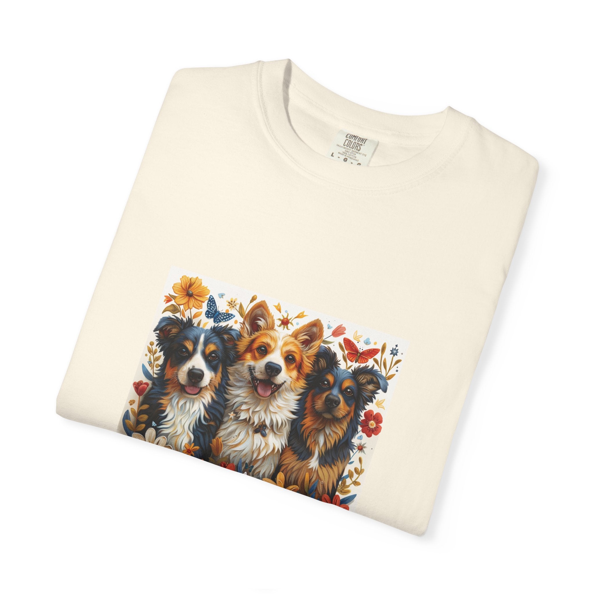 Dog Lover - Floral Three Dogs Tee