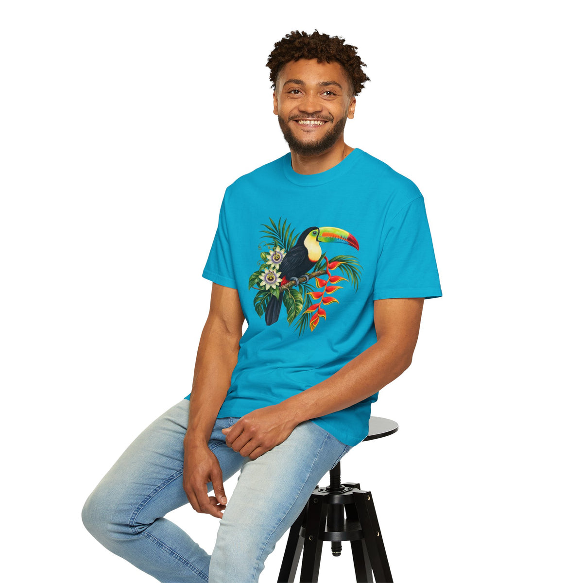 Toucan, Passionflower & Heliconia T-Shirt — Garment-Dyed Cotton