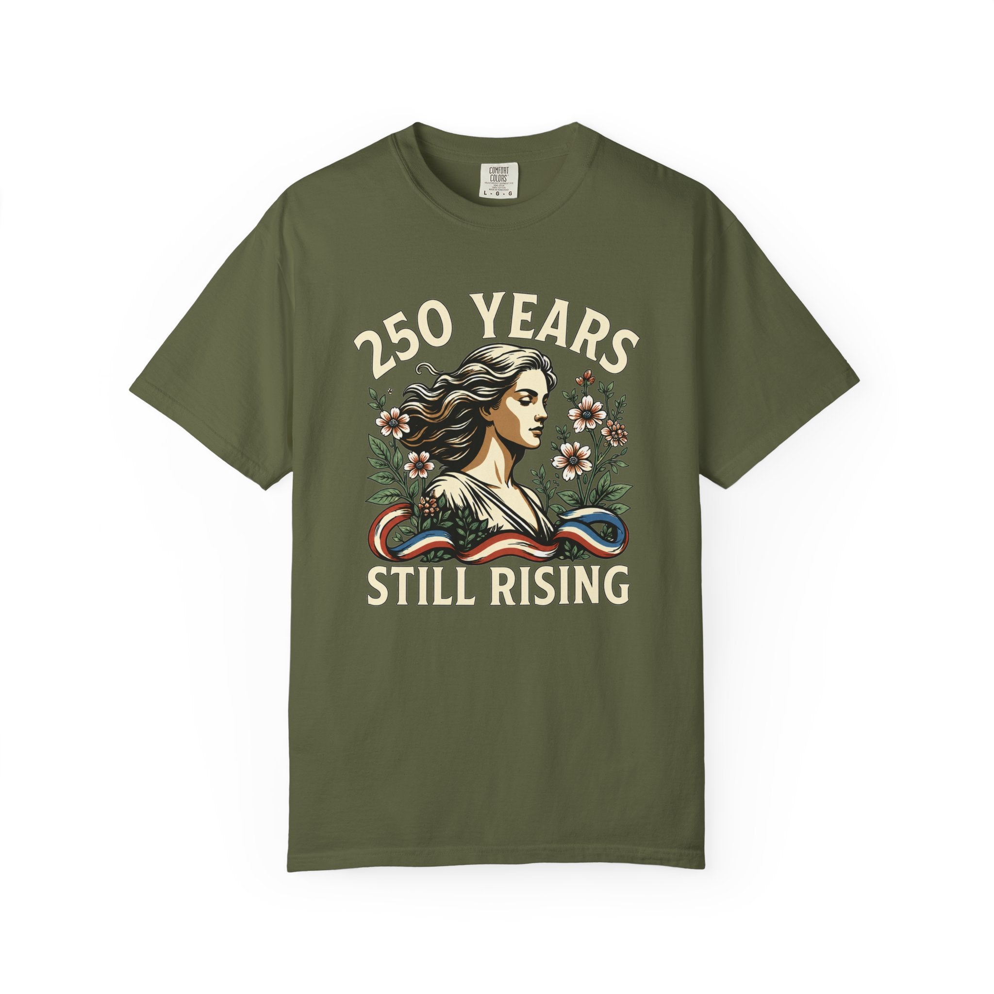 250 Years Still Rising – Patriotic Americana Wildflower Comfort Colors Tee