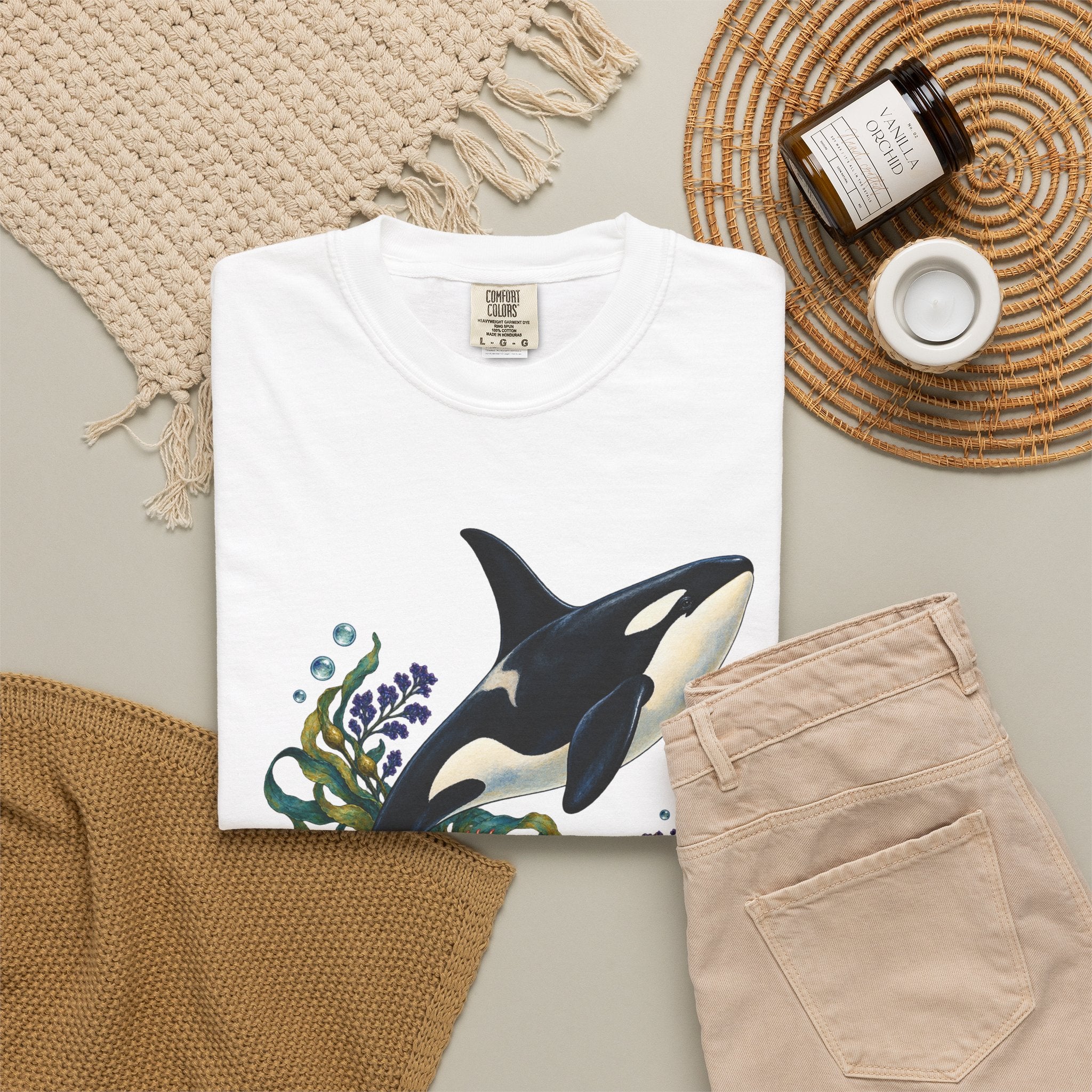 Orca, Kelp & Anemone T-Shirt — Garment-Dyed Cotton