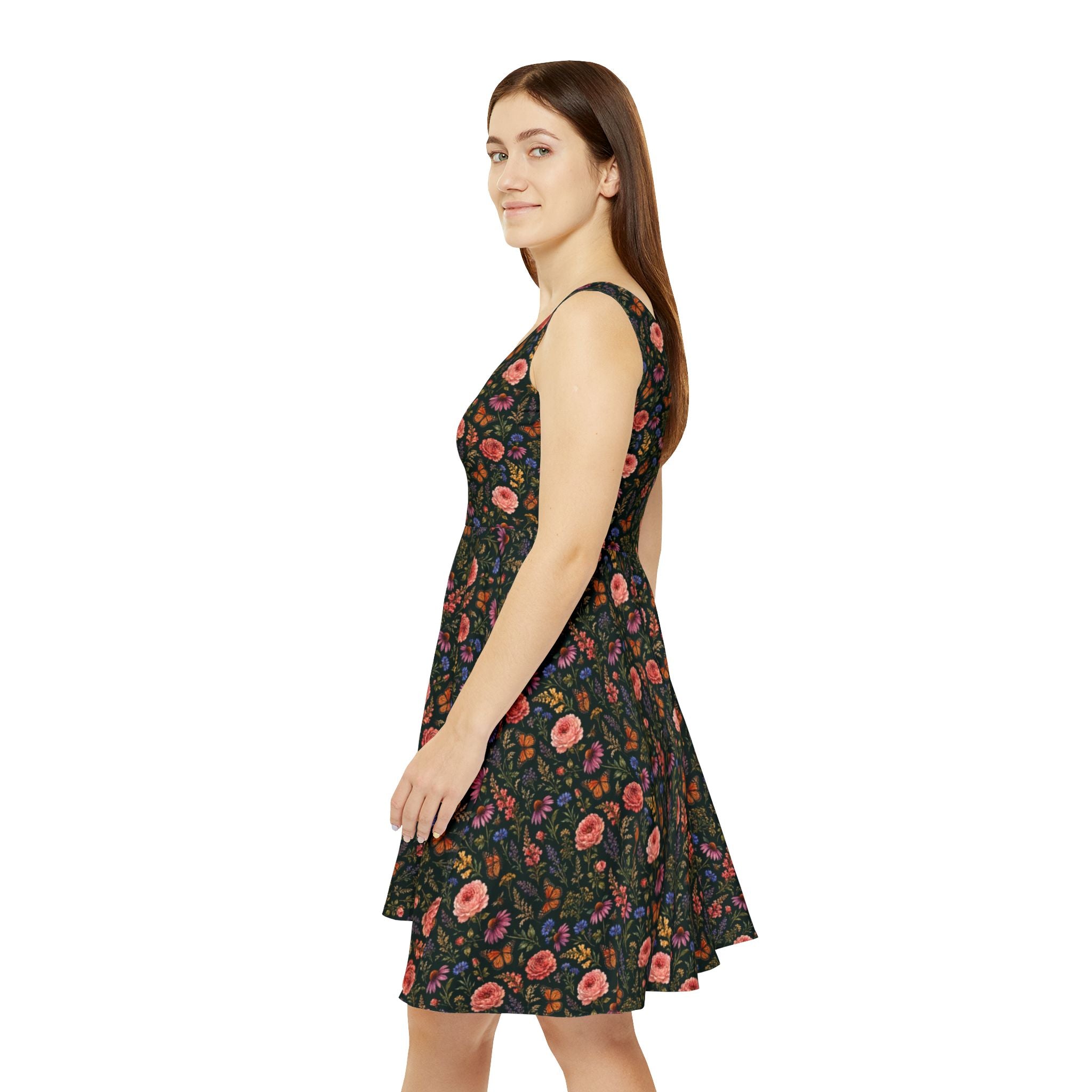Midnight Meadow Watercolor Wildflower Dress