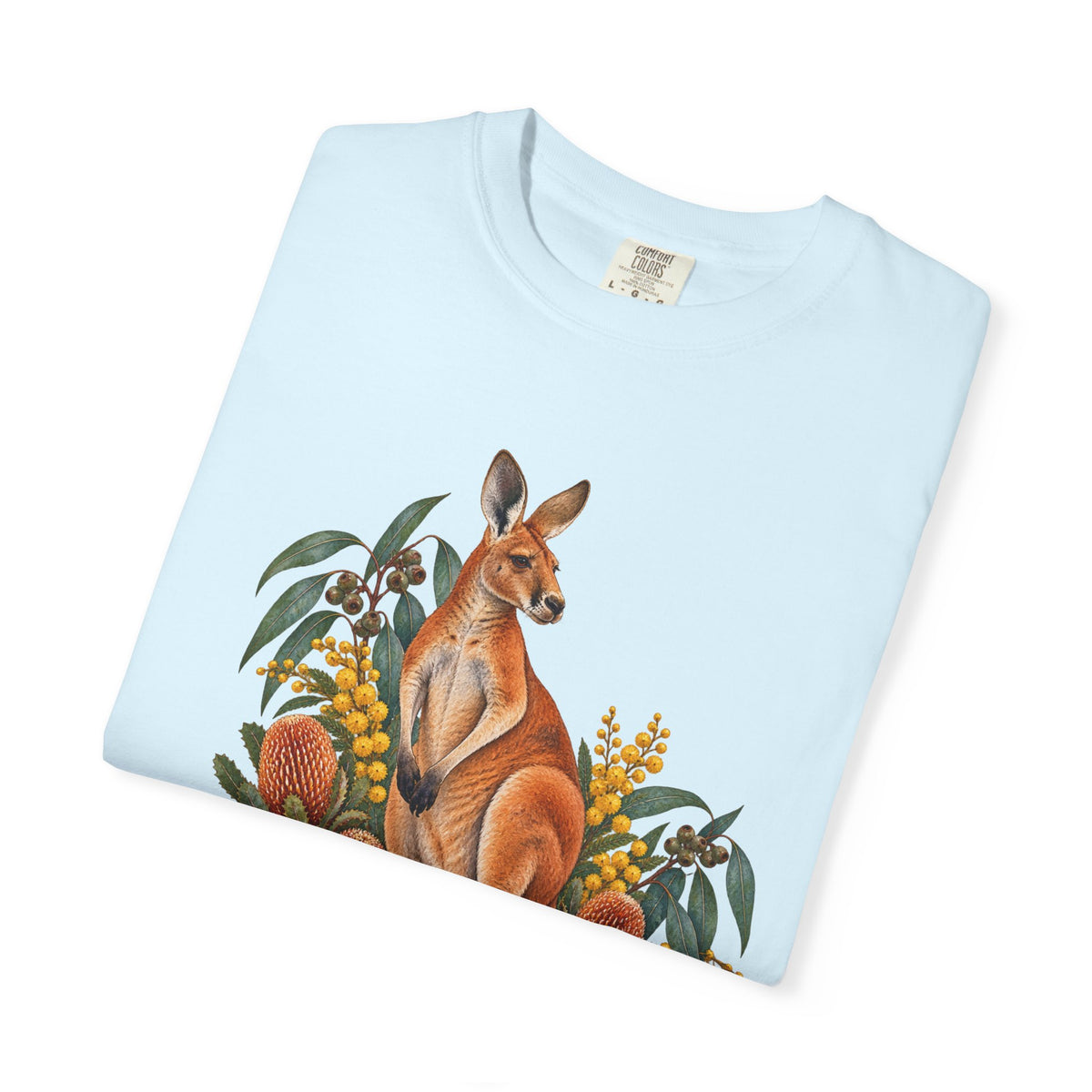 Kangaroo, Wattle & Banksia T-Shirt — Garment-Dyed Cotton