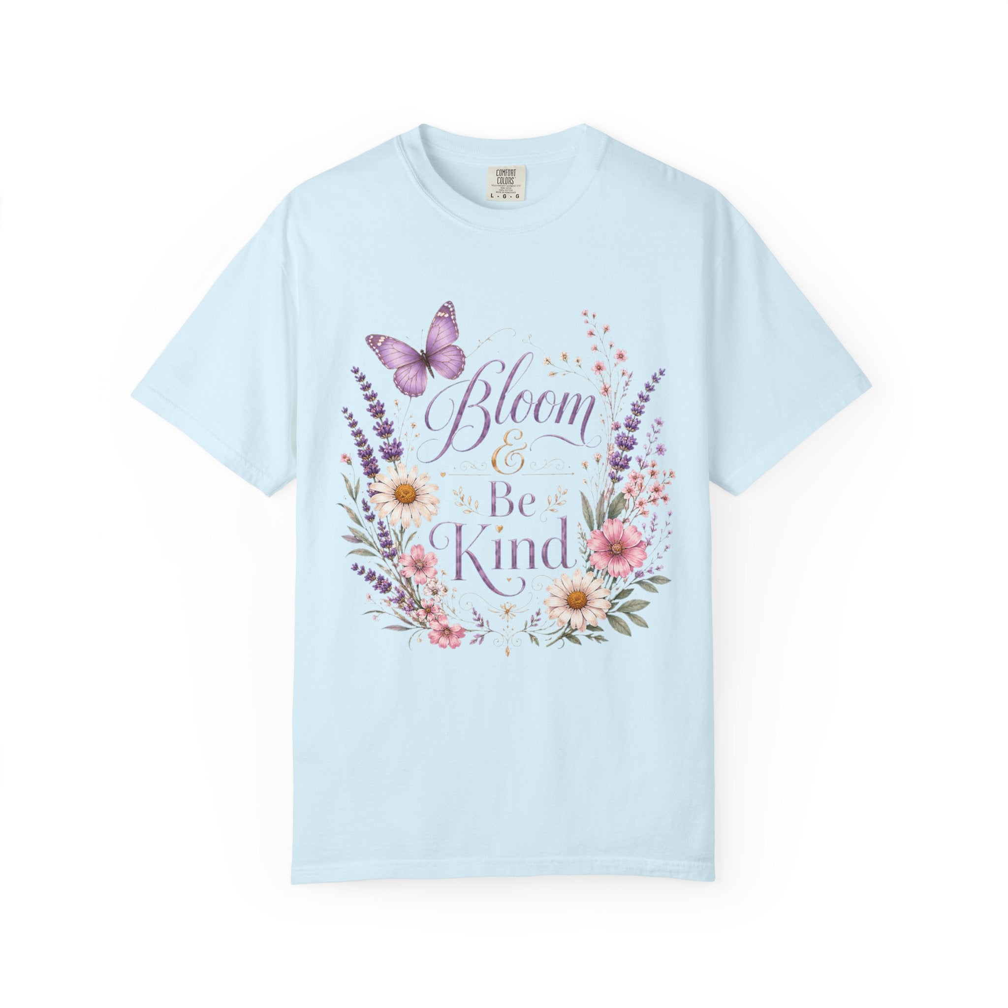 Bloom and Be Kind butterfly tee alternate color