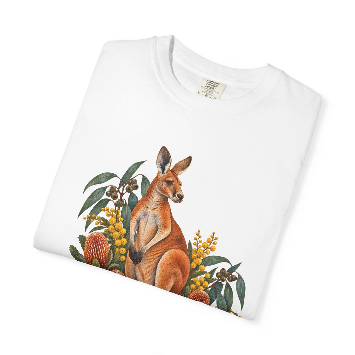Kangaroo, Wattle & Banksia T-Shirt — Garment-Dyed Cotton