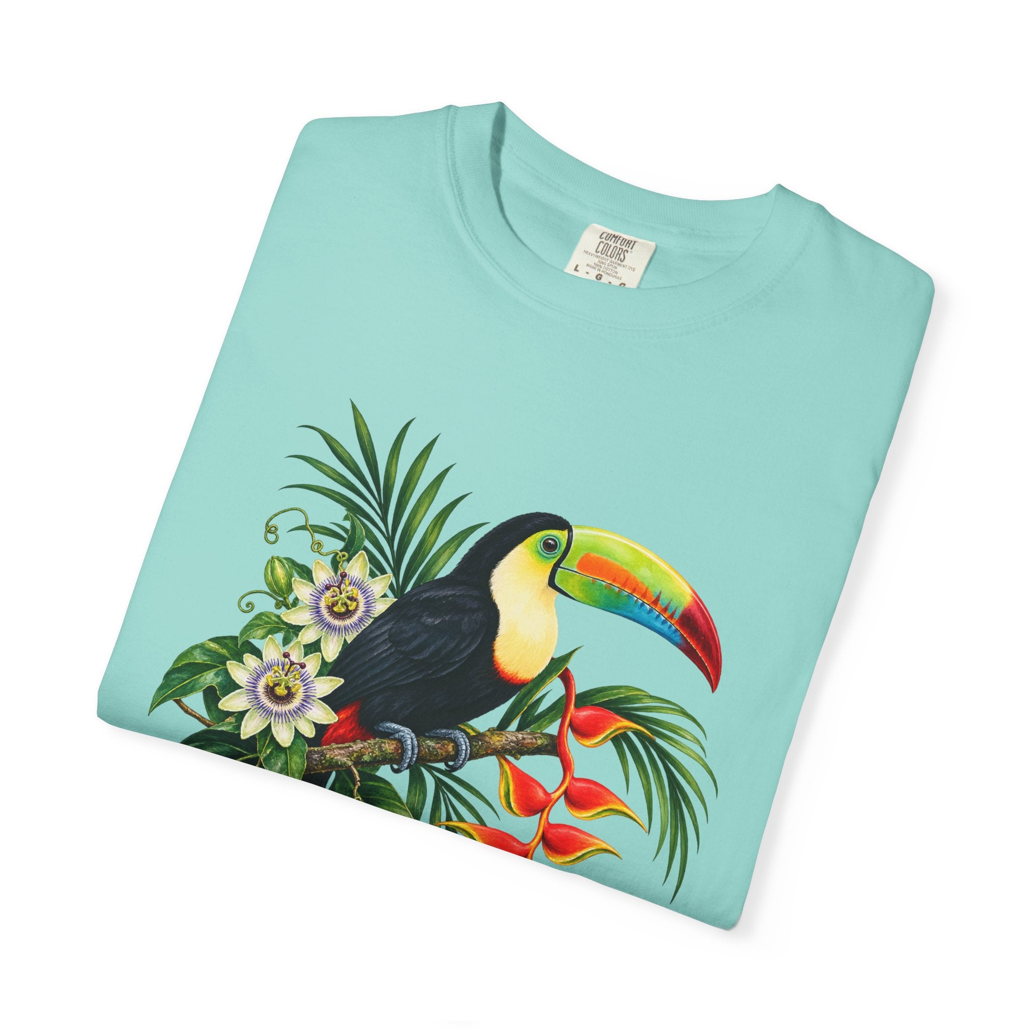 Toucan, Passionflower & Heliconia T-Shirt — Garment-Dyed Cotton
