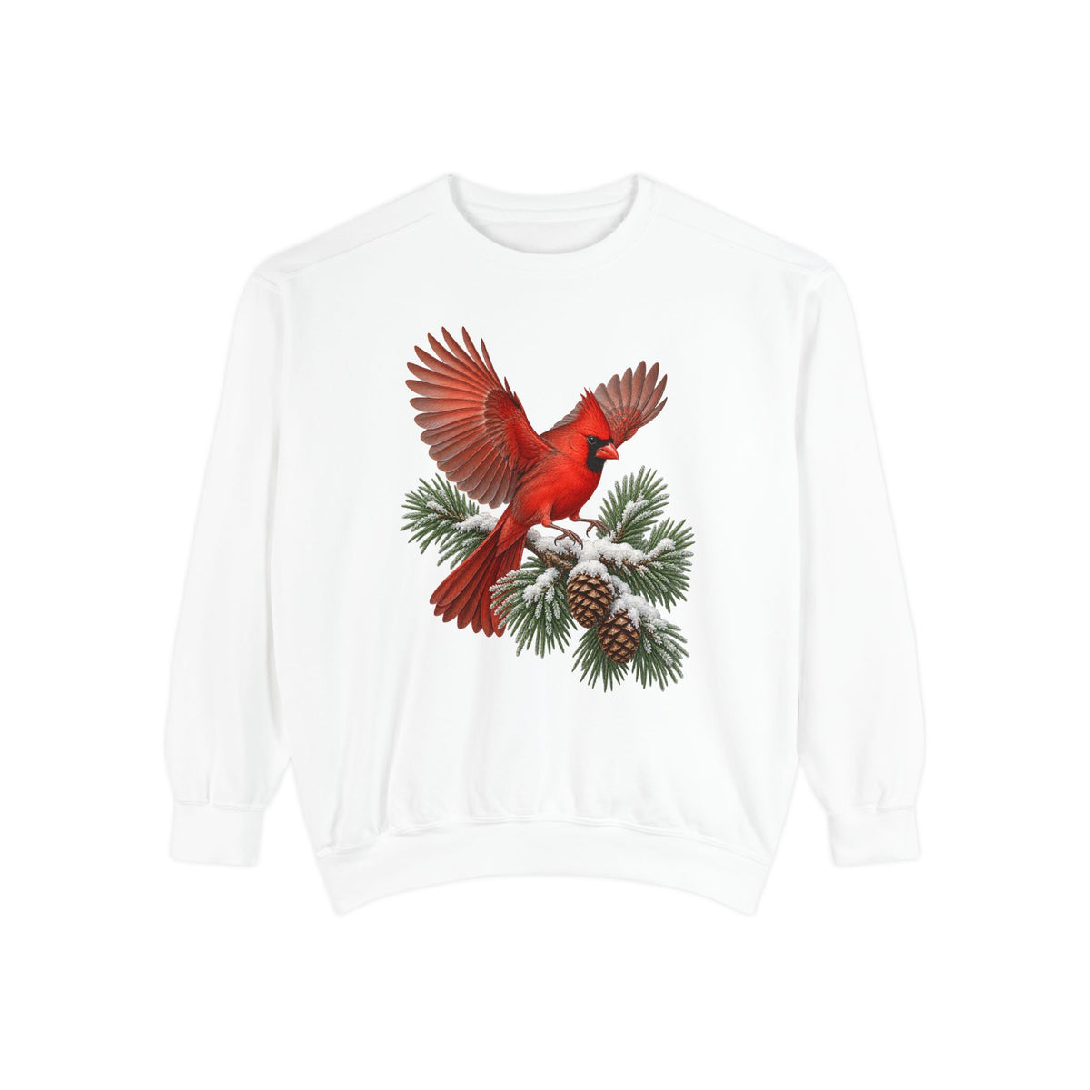 Cardinal in flight sweatshirt in White, front view