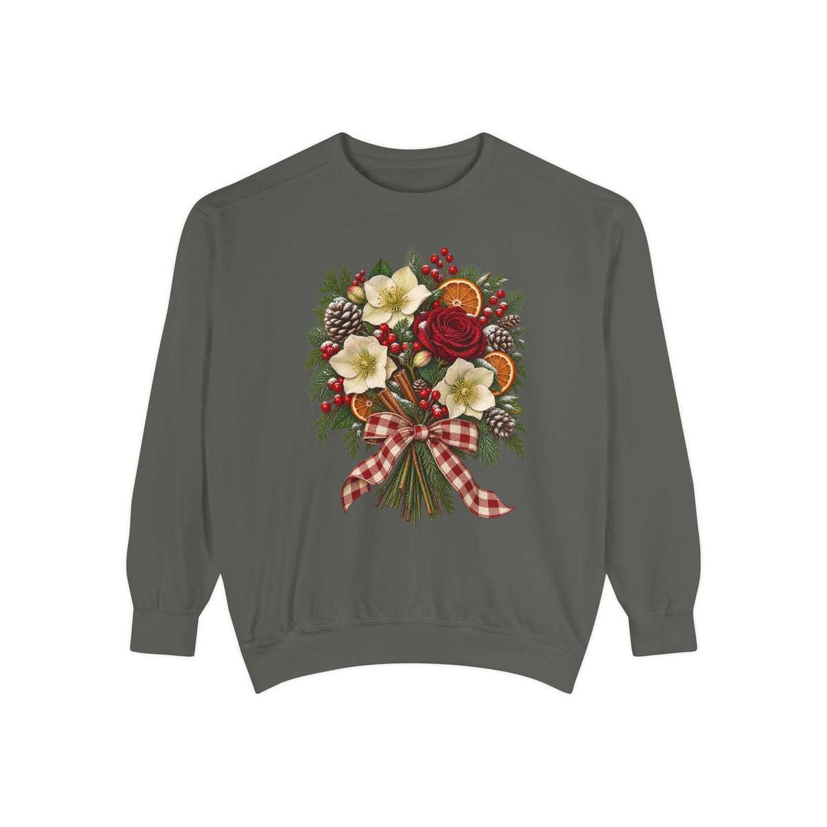 Winter bouquet sweatshirt in Pepper, front view