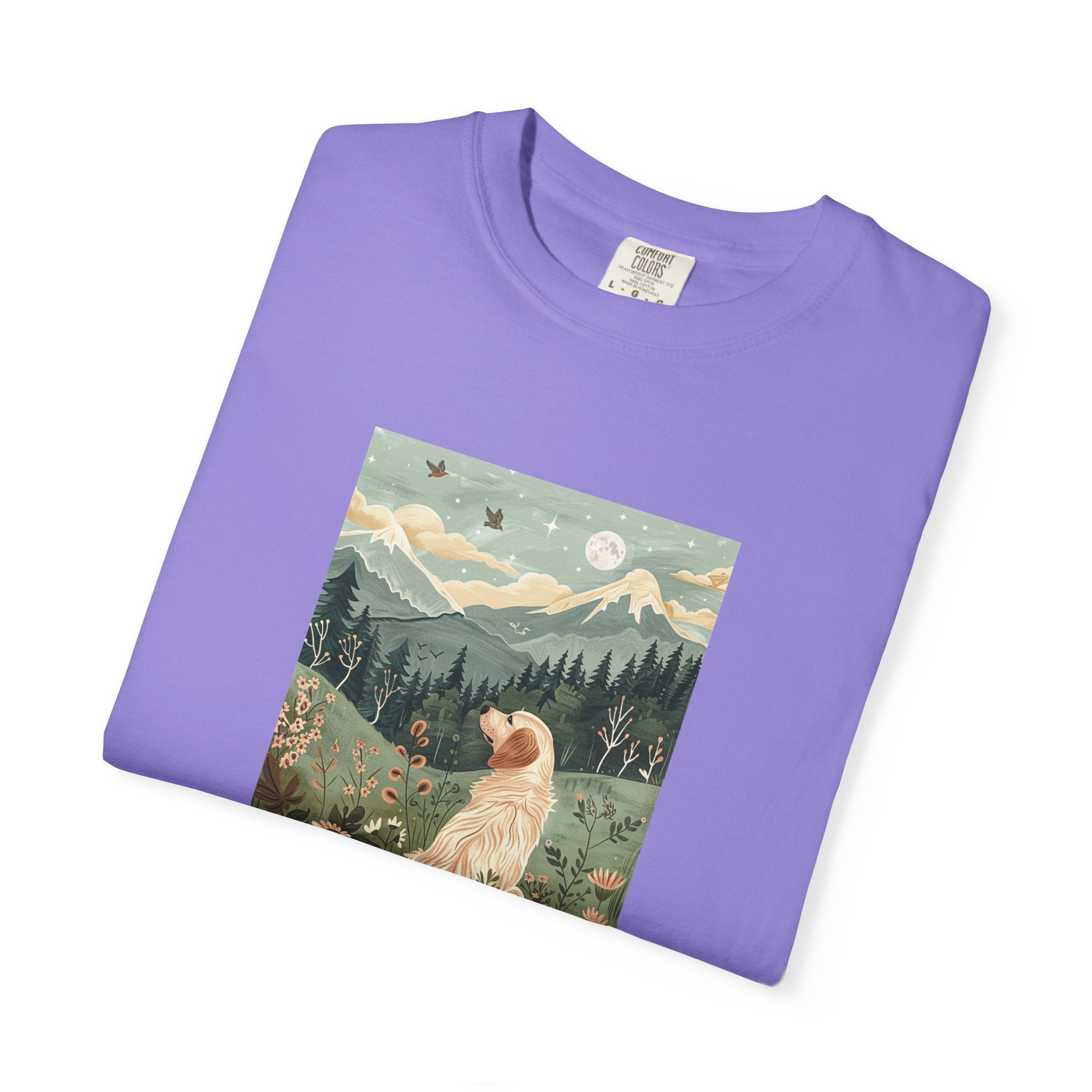 Best Dog Dad - Folk Art Golden Retriever