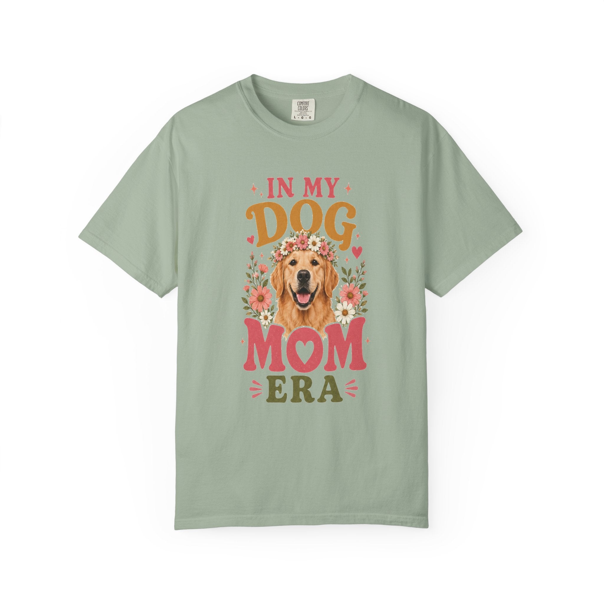 In My Dog Mom Era Golden Retriever tee alternate color