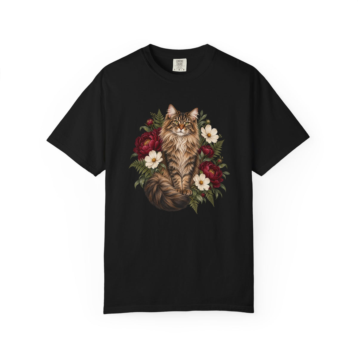 Maine Coon Cat T-Shirt — The Peony Guardian