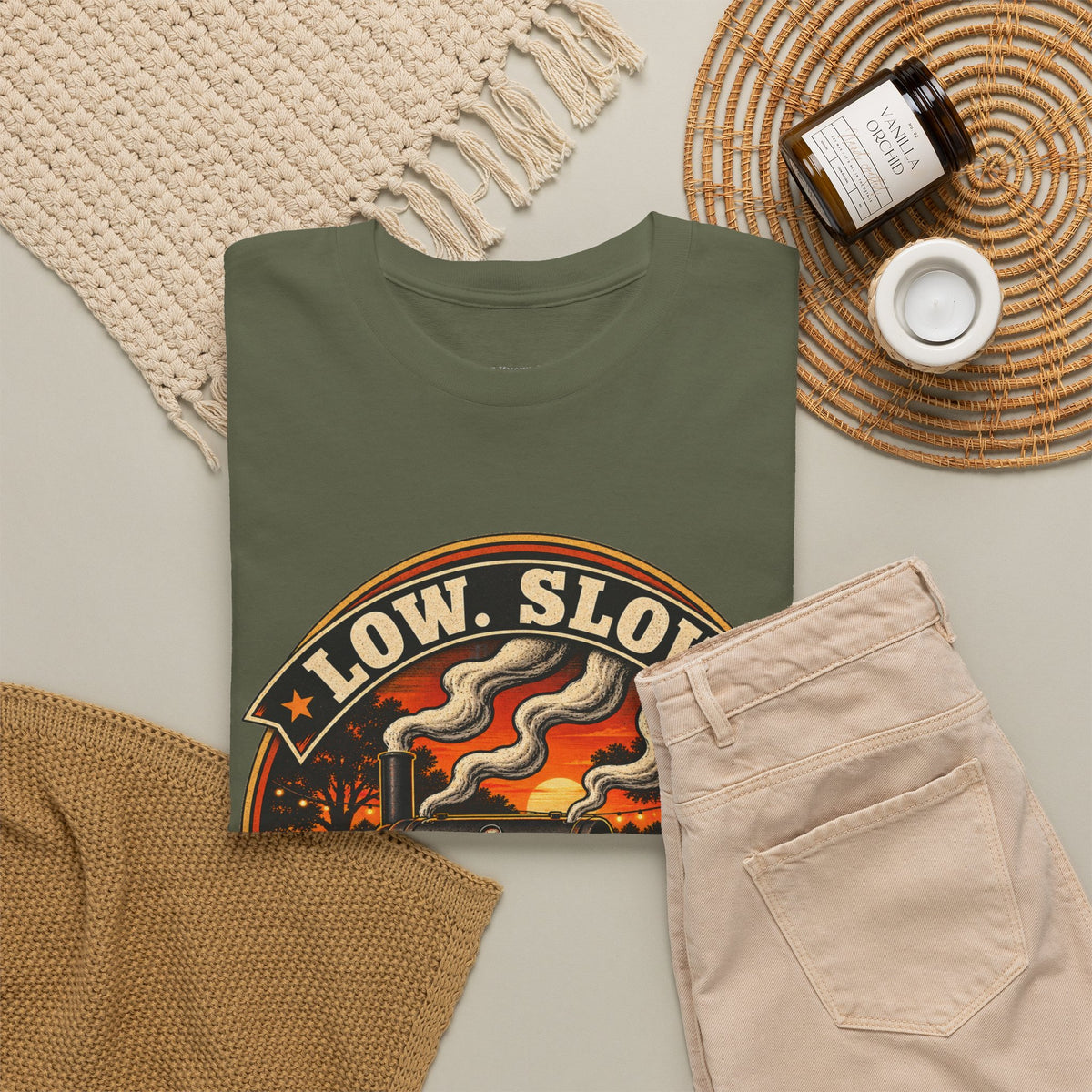 Low. Slow. Work It. BBQ Smoker T-Shirt