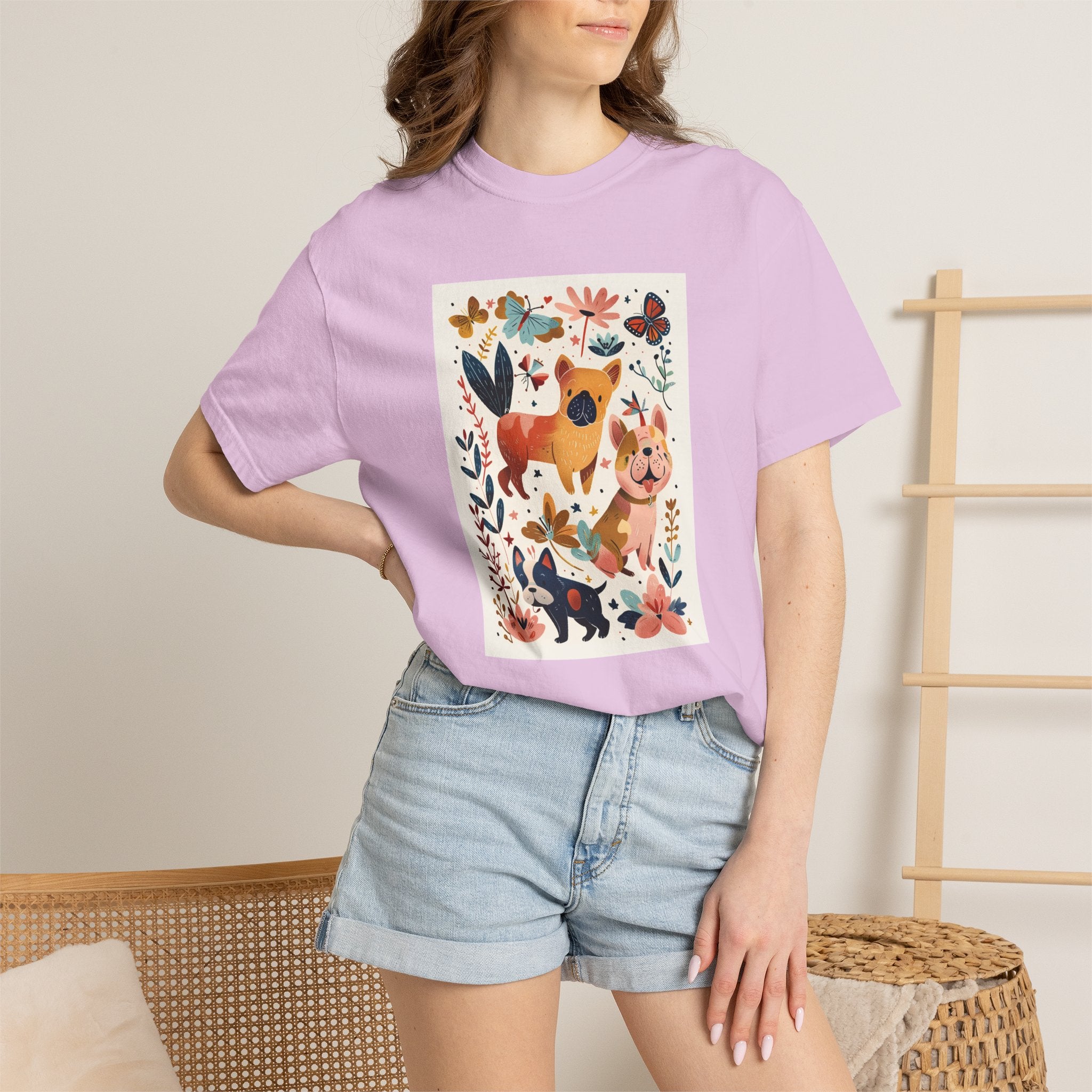 Folk Art Frenchies - French Bulldog Tee