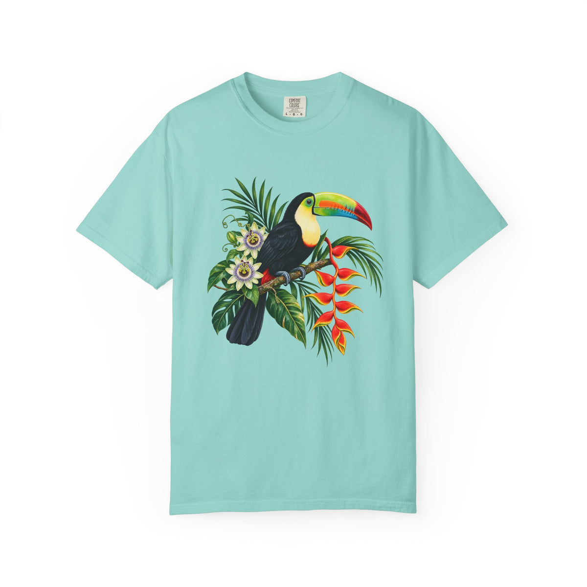 Toucan, Passionflower & Heliconia T-Shirt — Garment-Dyed Cotton
