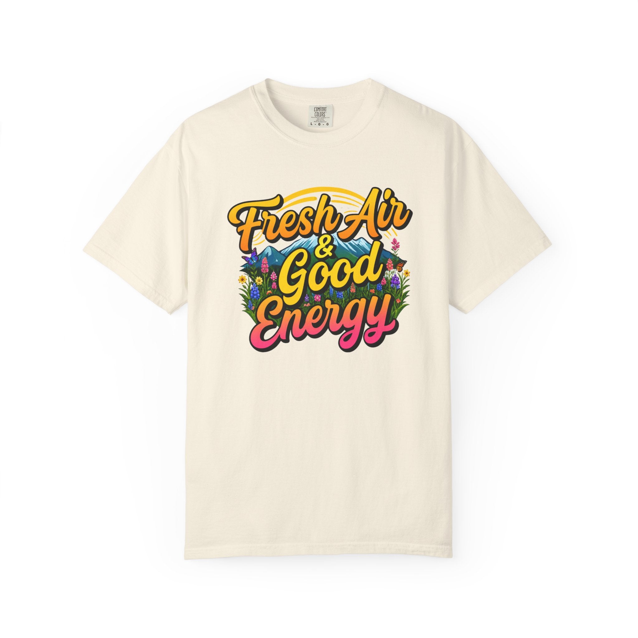 Fresh Air & Good Energy - Retro Mountain Wildflower Tee