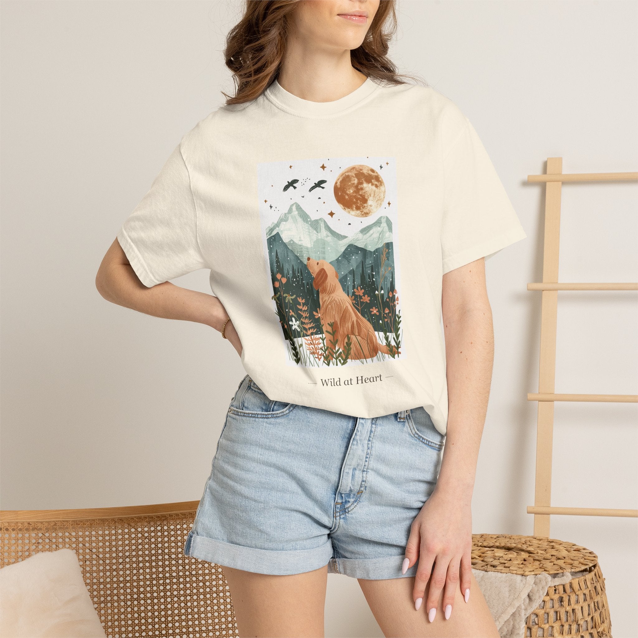 Wild at Heart - Folk Art Golden Retriever