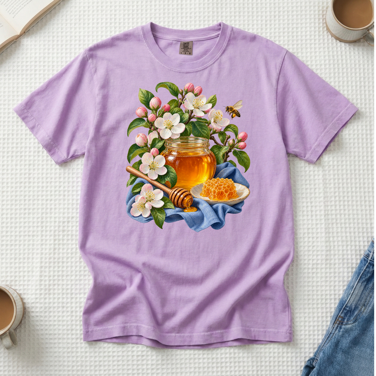 A Little Gold for Later premium honey and blossom tee in Orchid