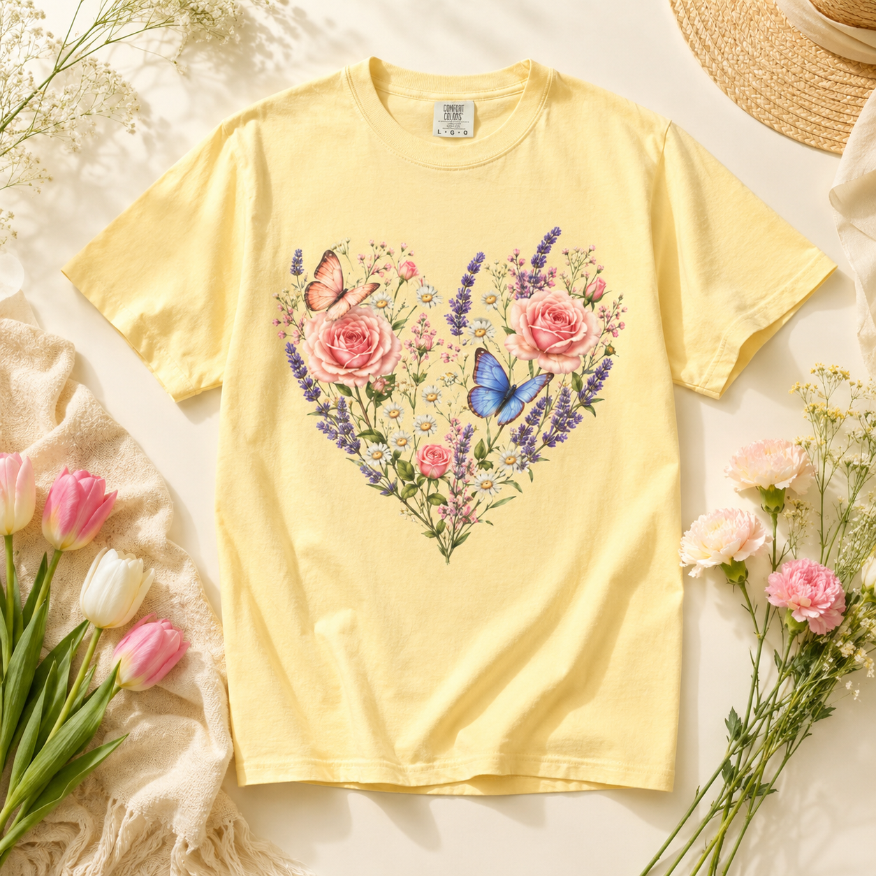 Wildflower Heart - Floral & Butterfly Botanical Tee