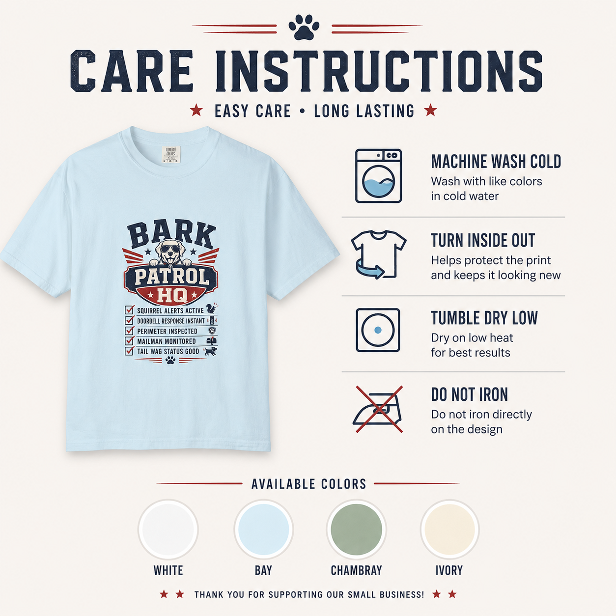 Bark Patrol HQ - Funny Dog Dad Shirt