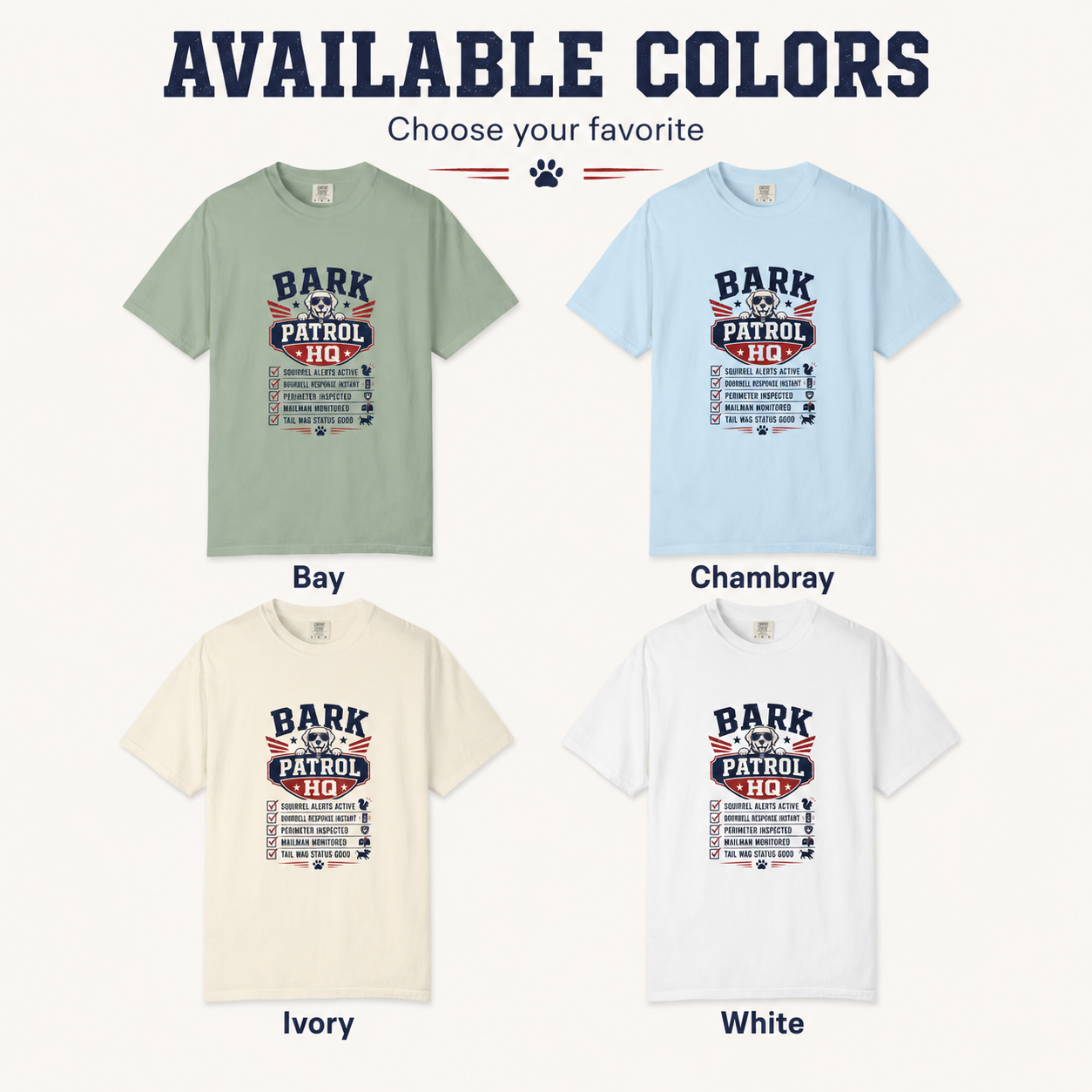 Bark Patrol HQ - Funny Dog Dad Shirt