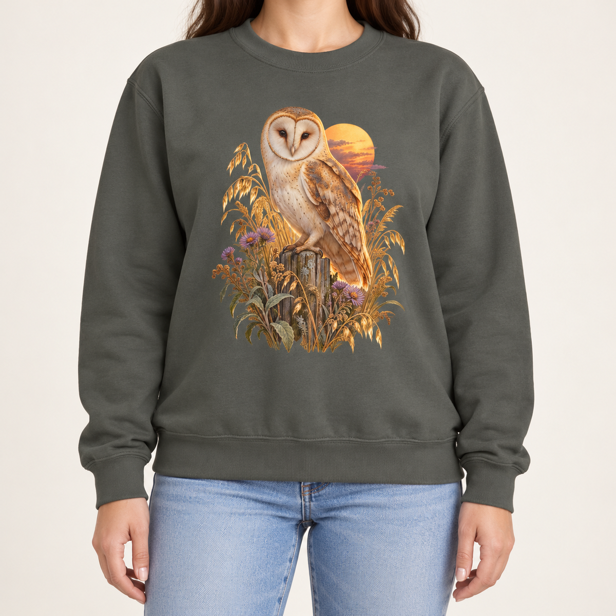 Barn Owl at Dusk Sweatshirt — The Evening Shift