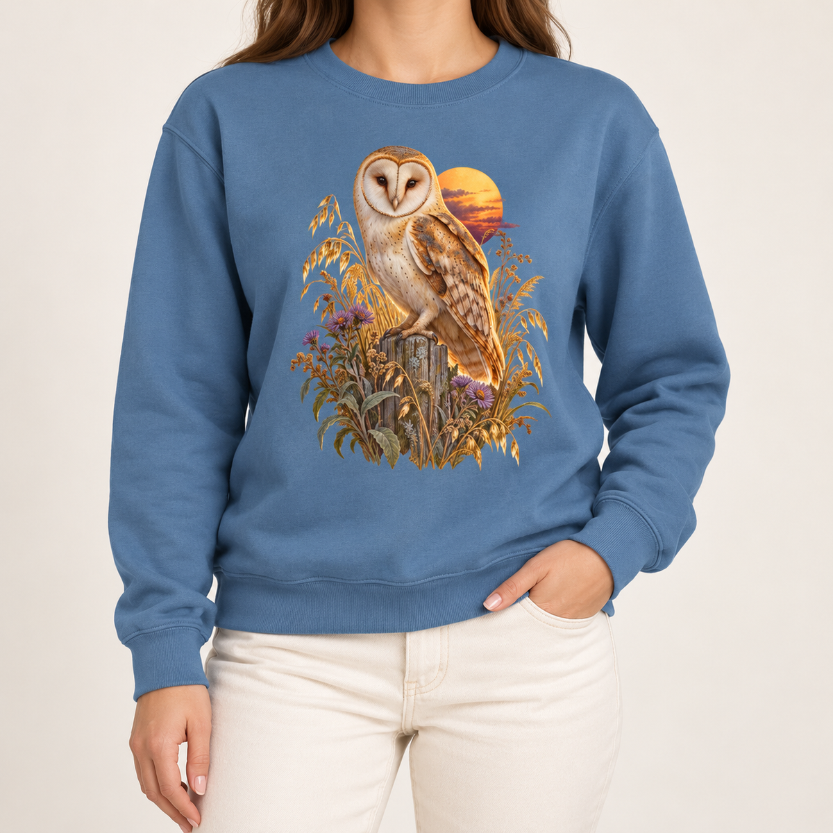 Barn Owl at Dusk Sweatshirt — The Evening Shift