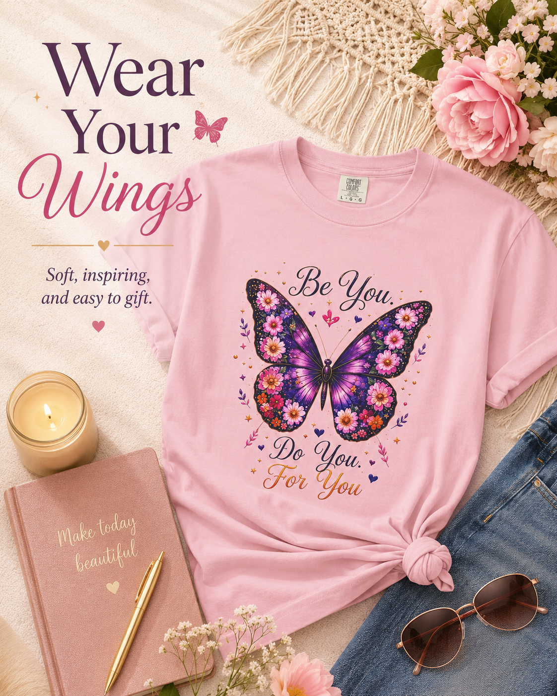 Be You. Do You. For You. - Floral Butterfly Tee