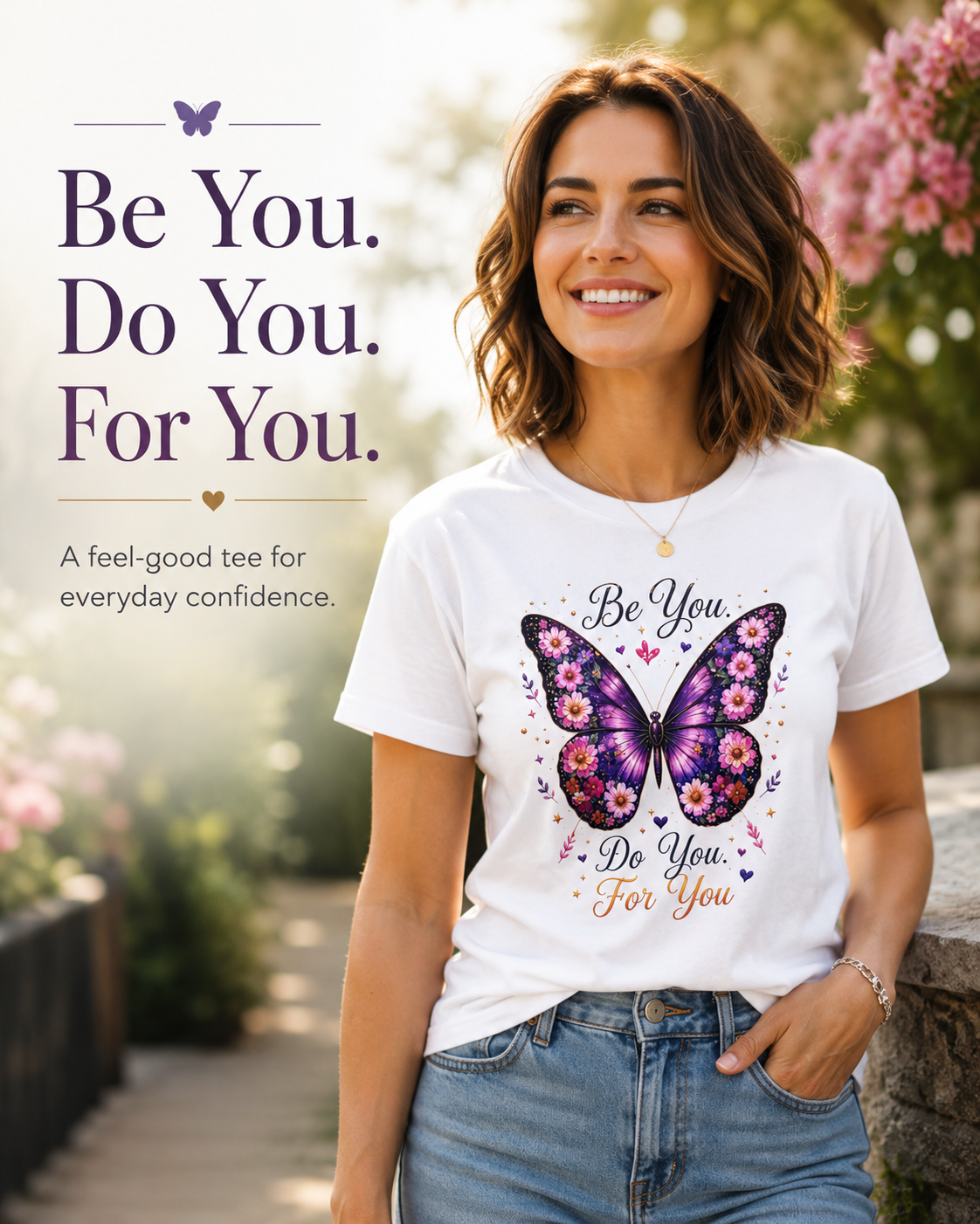 Be You. Do You. For You. - Floral Butterfly Tee