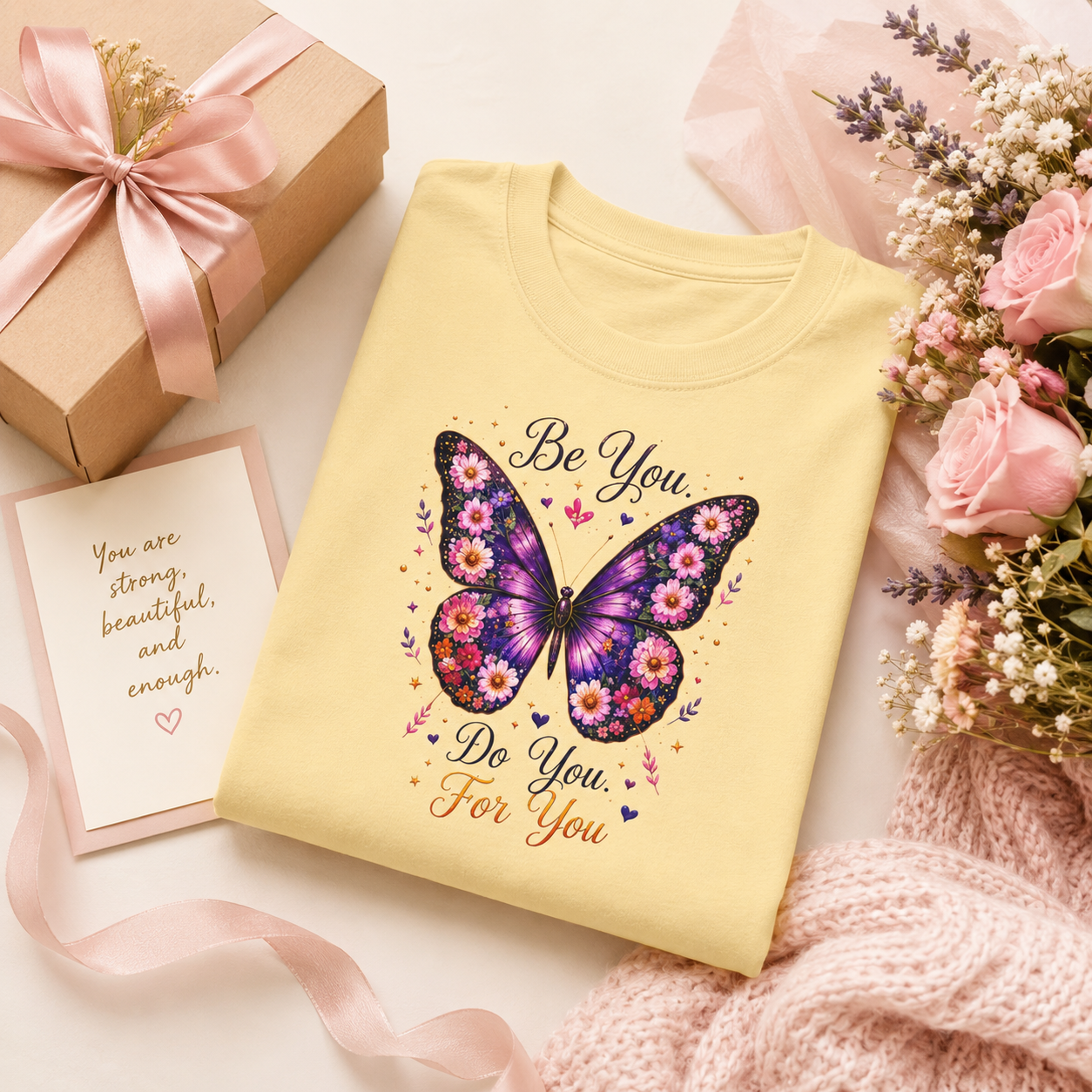 Be You Do You For You butterfly tee lifestyle mockup