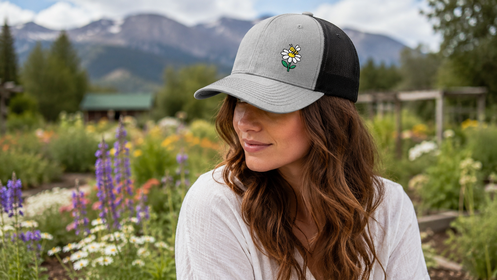 Bee Happy — Embroidered Trucker Hat