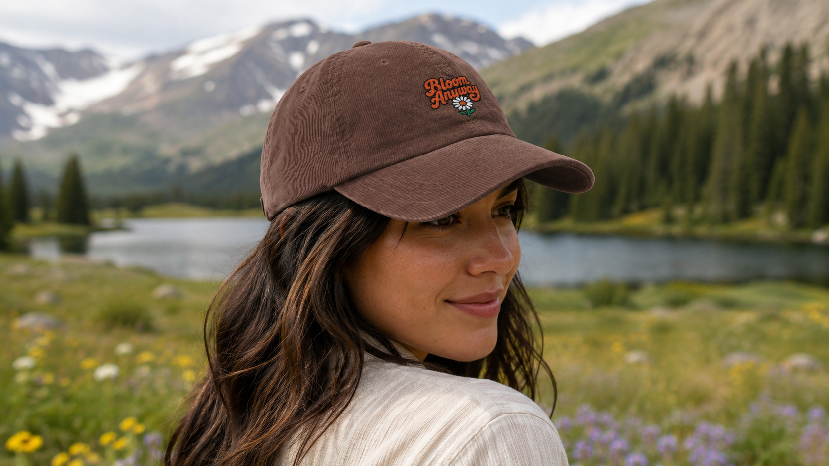 Bloom Anyway — Embroidered Corduroy Hat