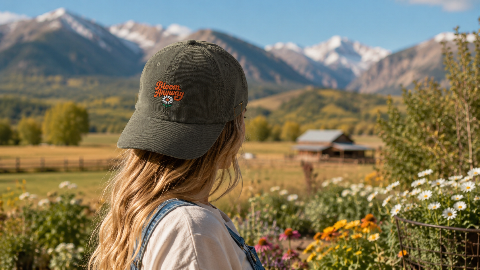 Bloom Anyway — Embroidered Corduroy Hat