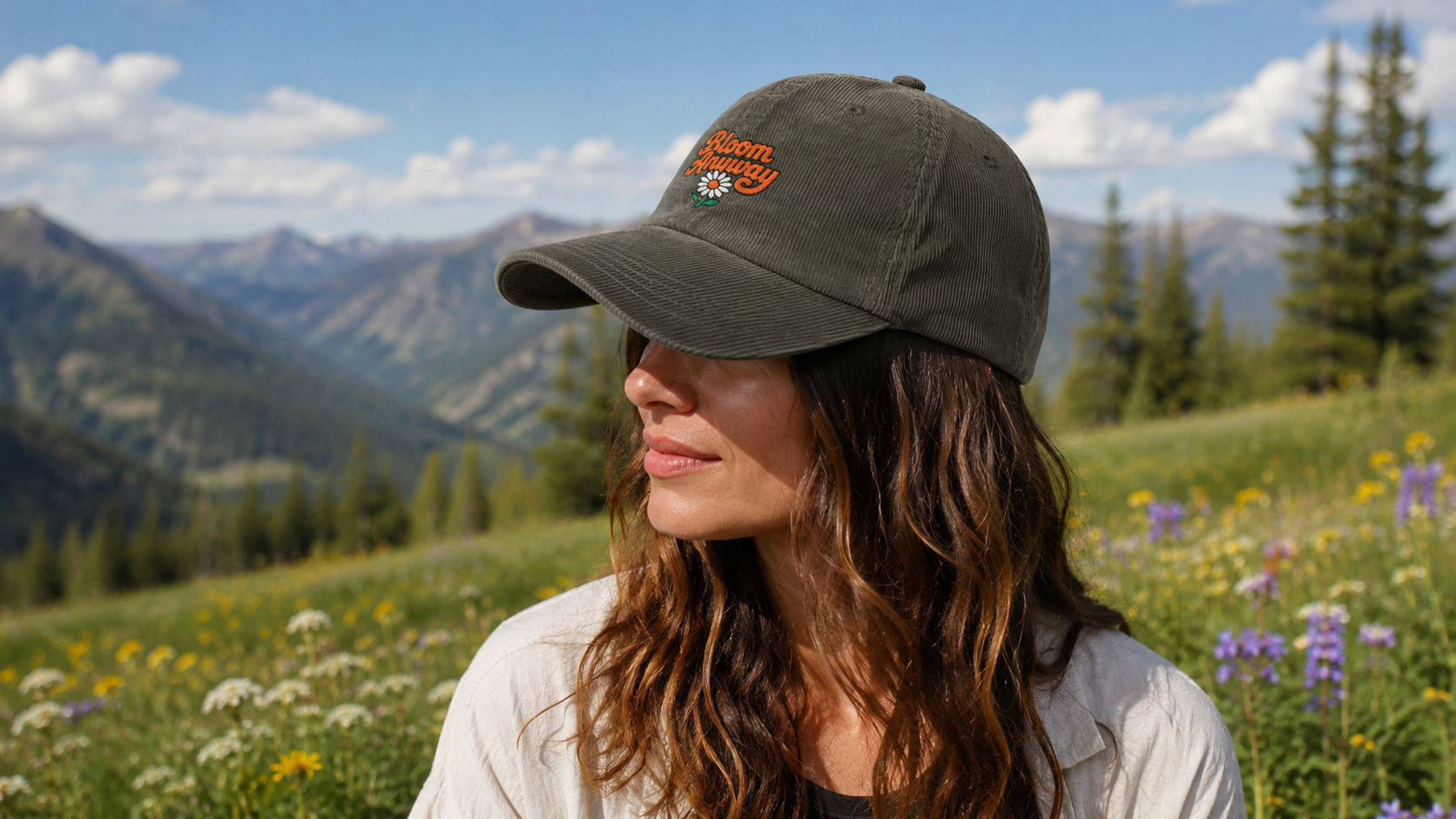 Bloom Anyway — Embroidered Corduroy Hat