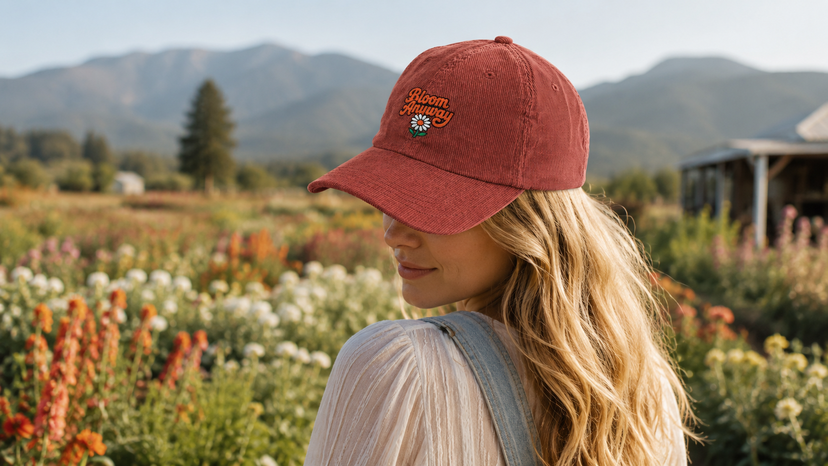 Bloom Anyway — Embroidered Corduroy Hat