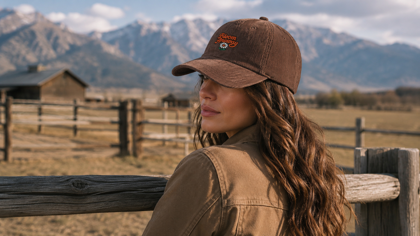Bloom Anyway — Embroidered Corduroy Hat